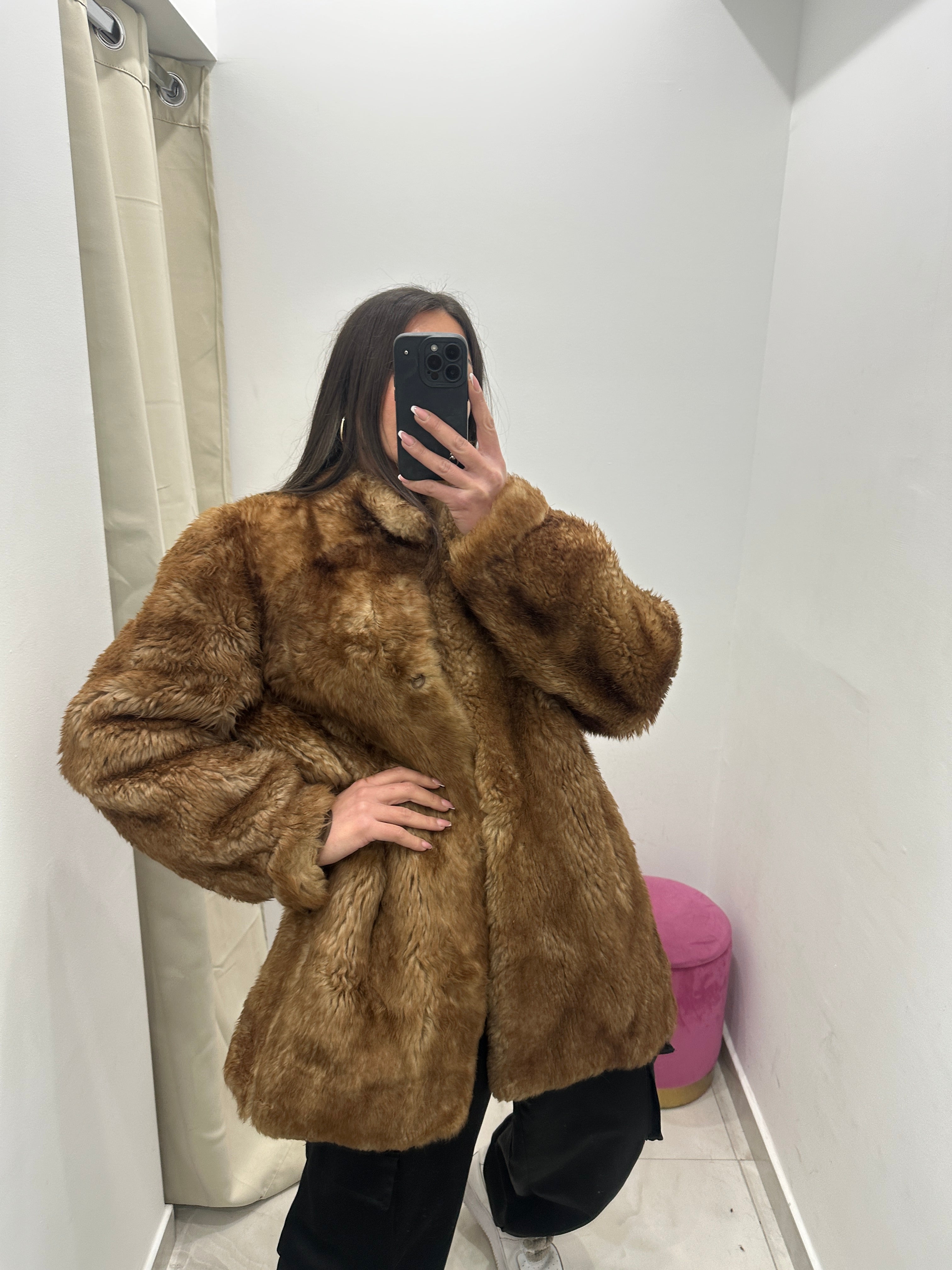 Pelliccia vera vintage miele