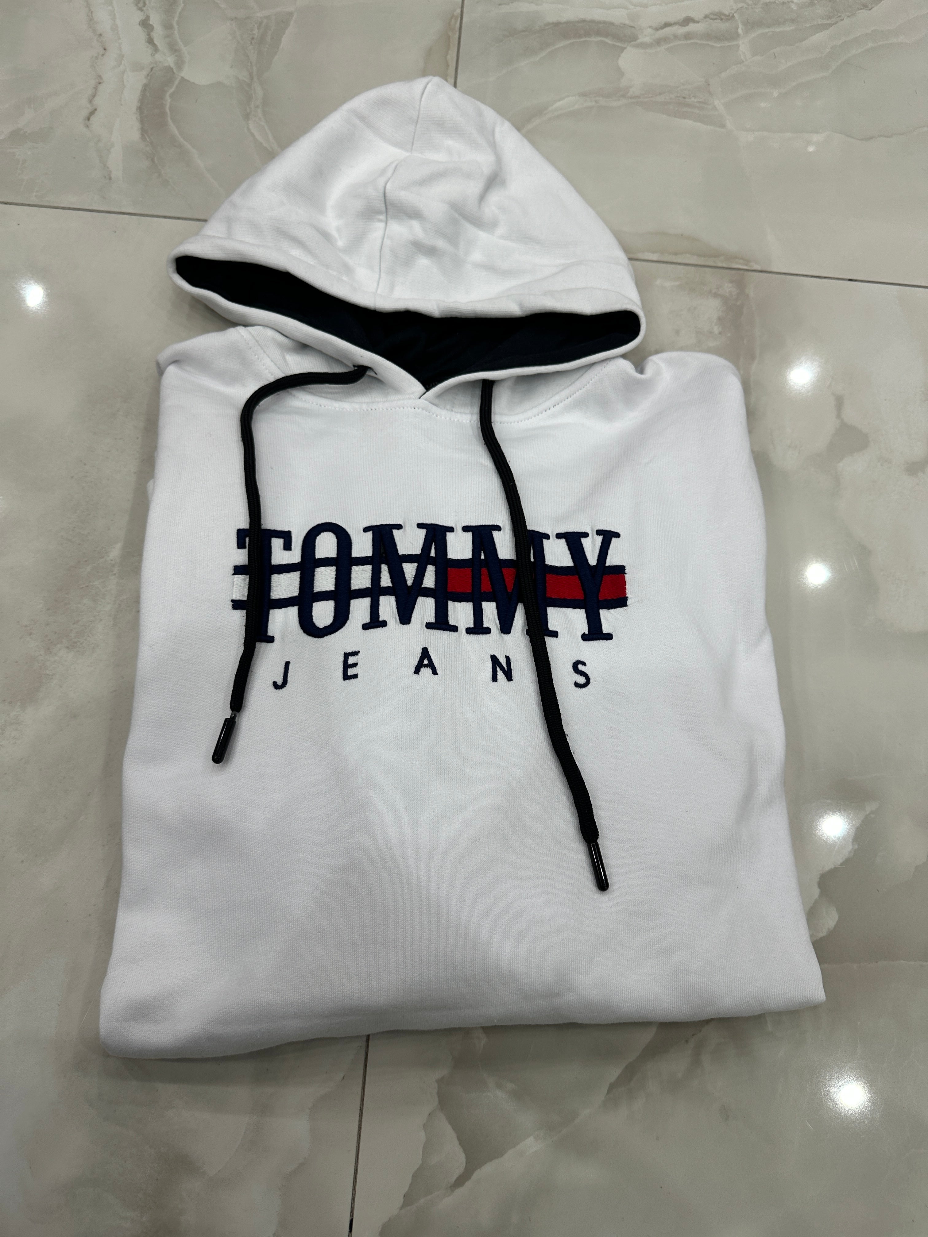 Felpa vintage bianca con cappuccio