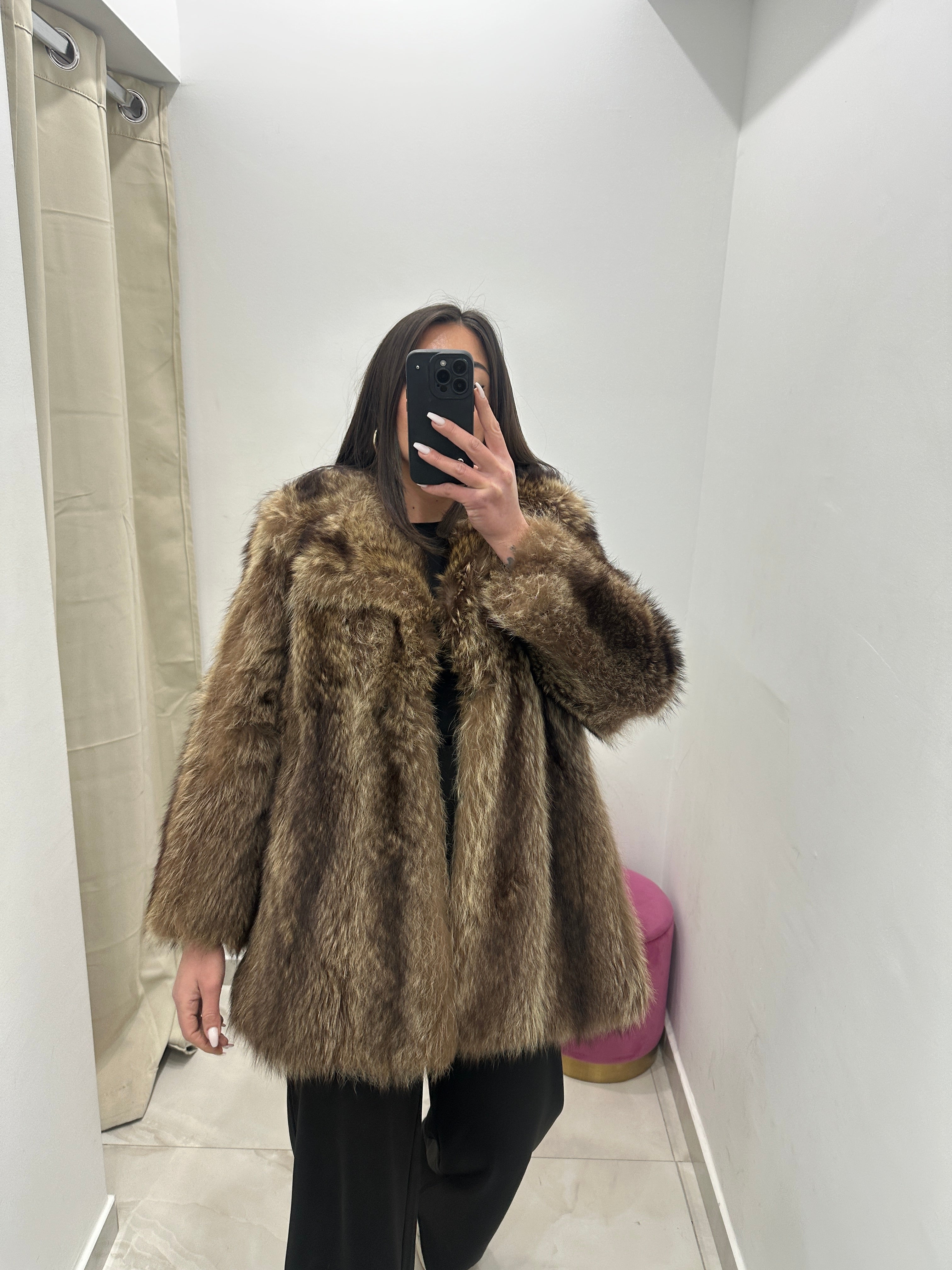 Pelliccia vera vintage marmot