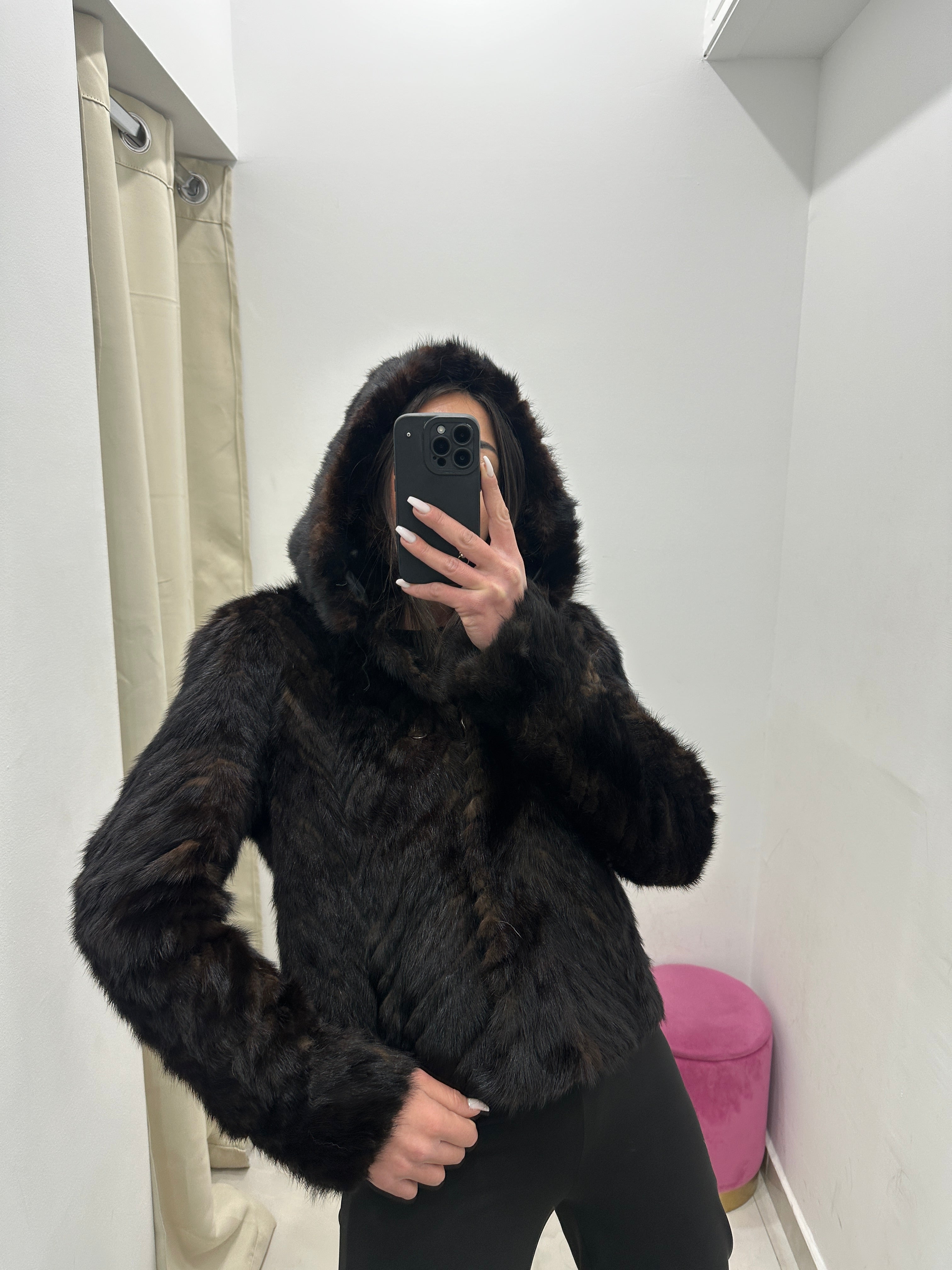 Pelliccia vera vintage marrone