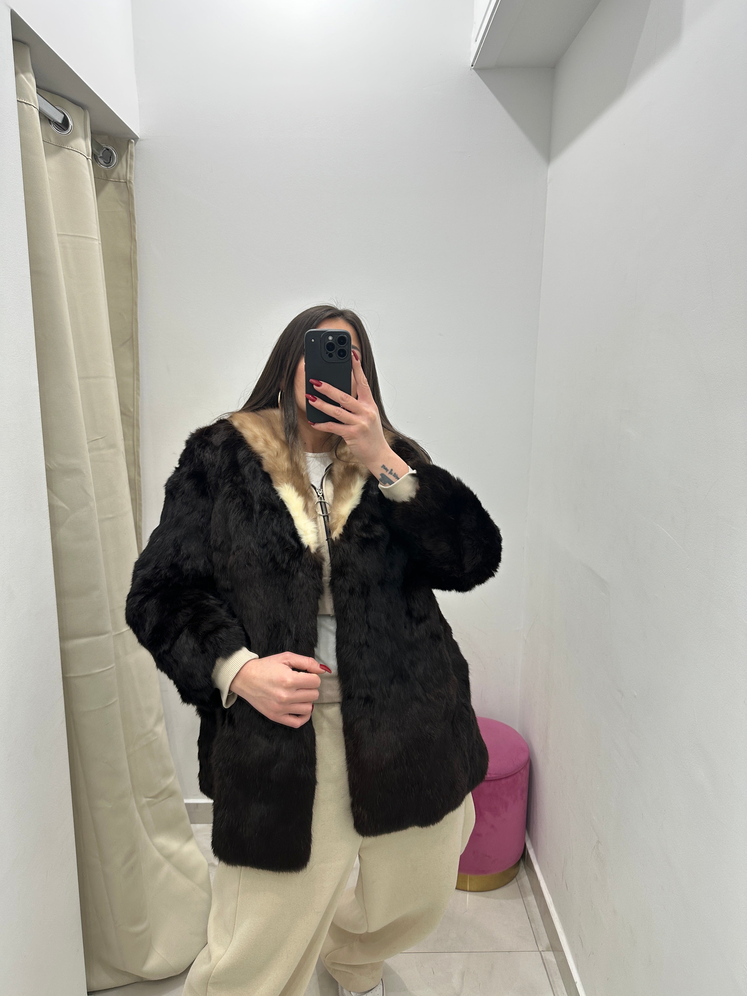Pelliccia vera vintage marrone
