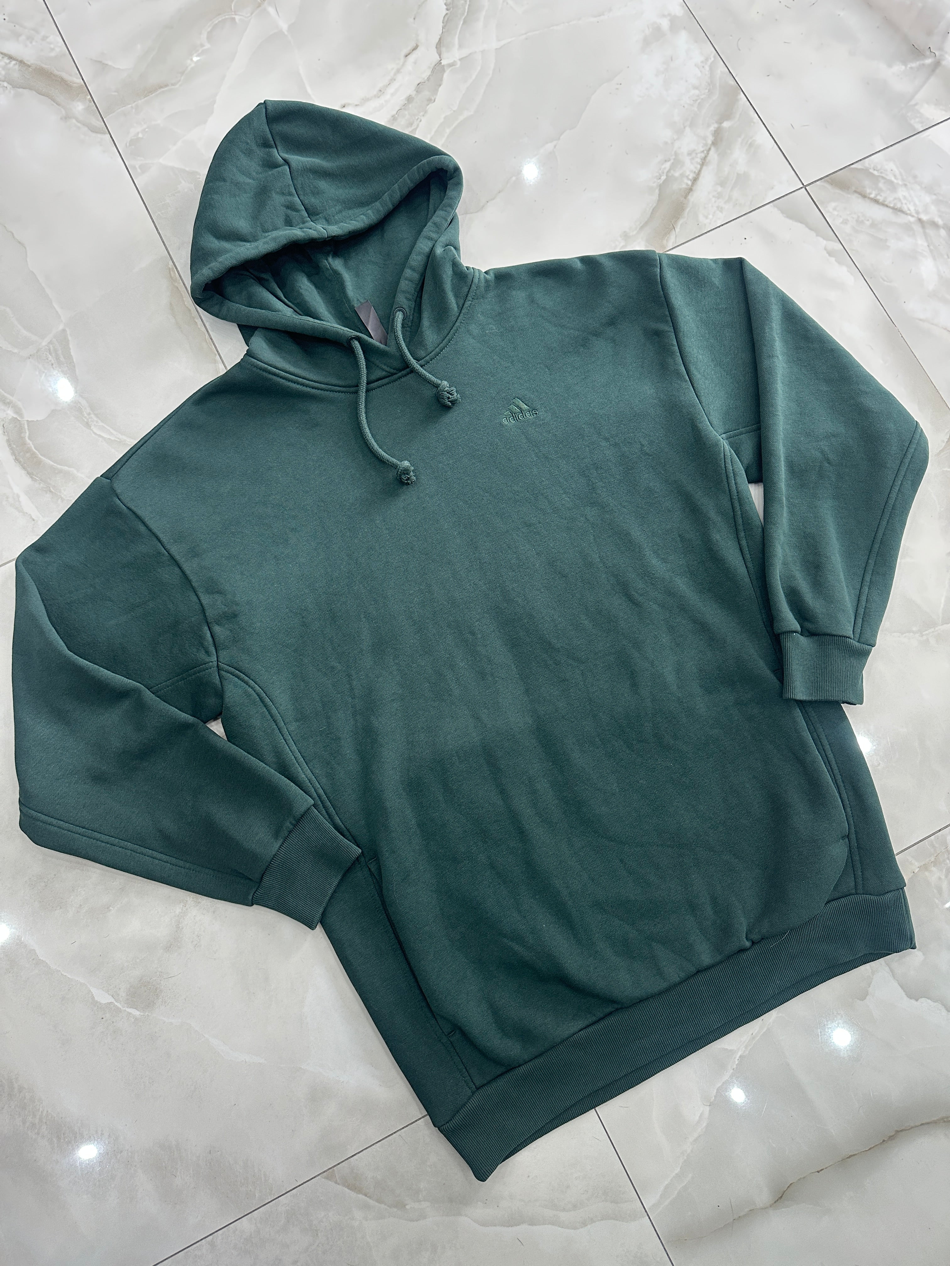 Felpa vintage verde con cappuccio