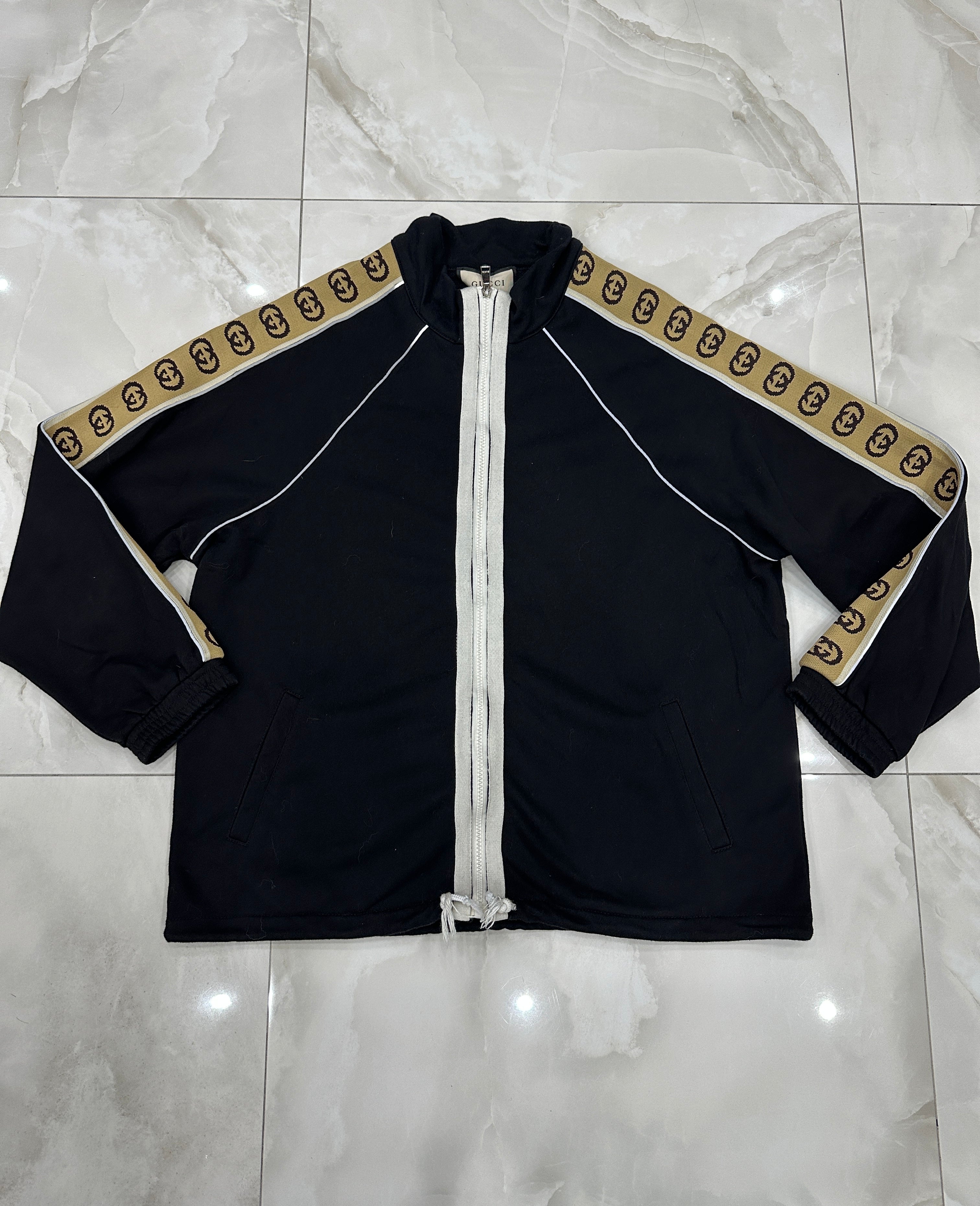 Felpa con zip vintage firmato nera