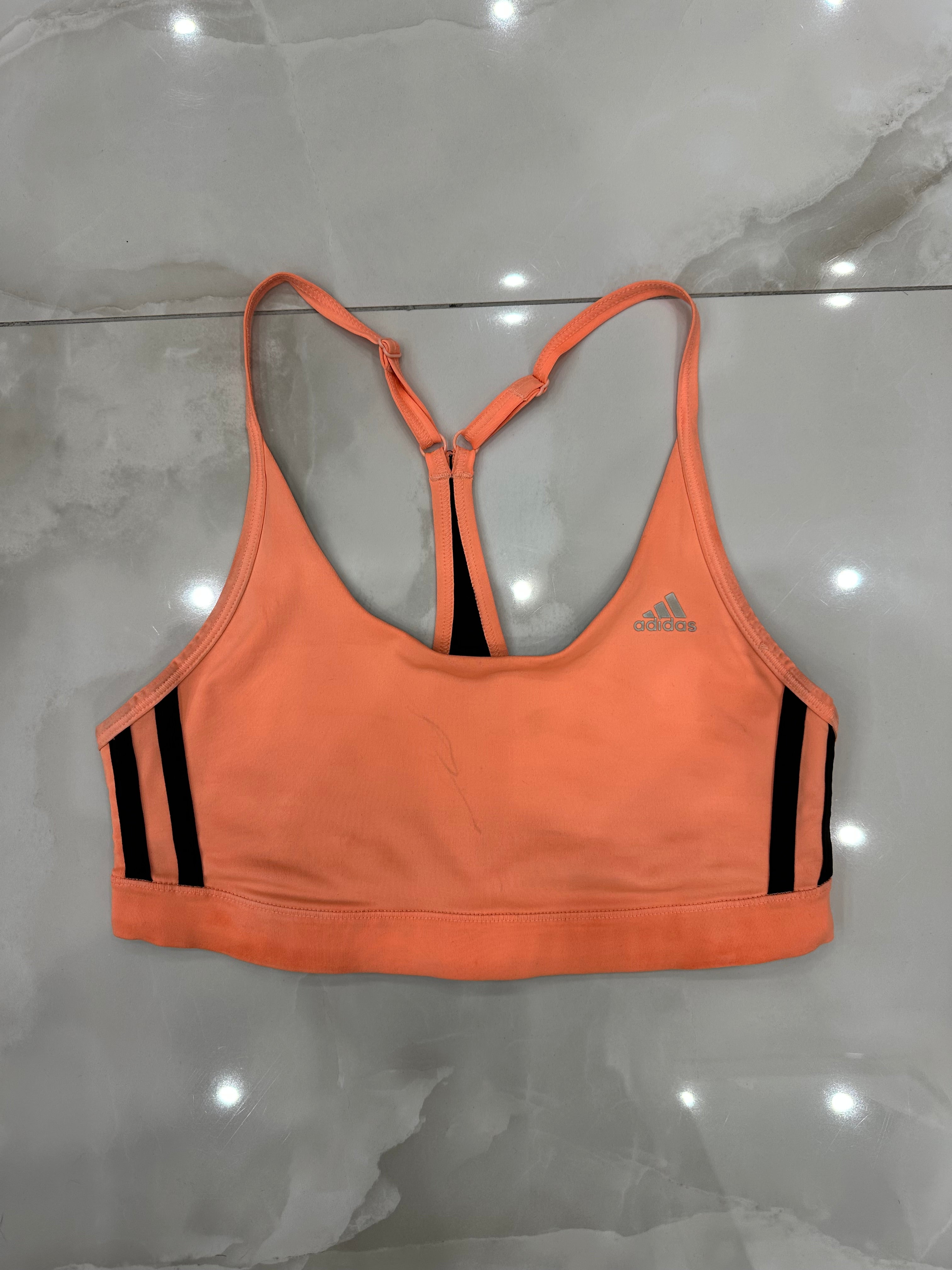 Top vintage arancio fluo e nero