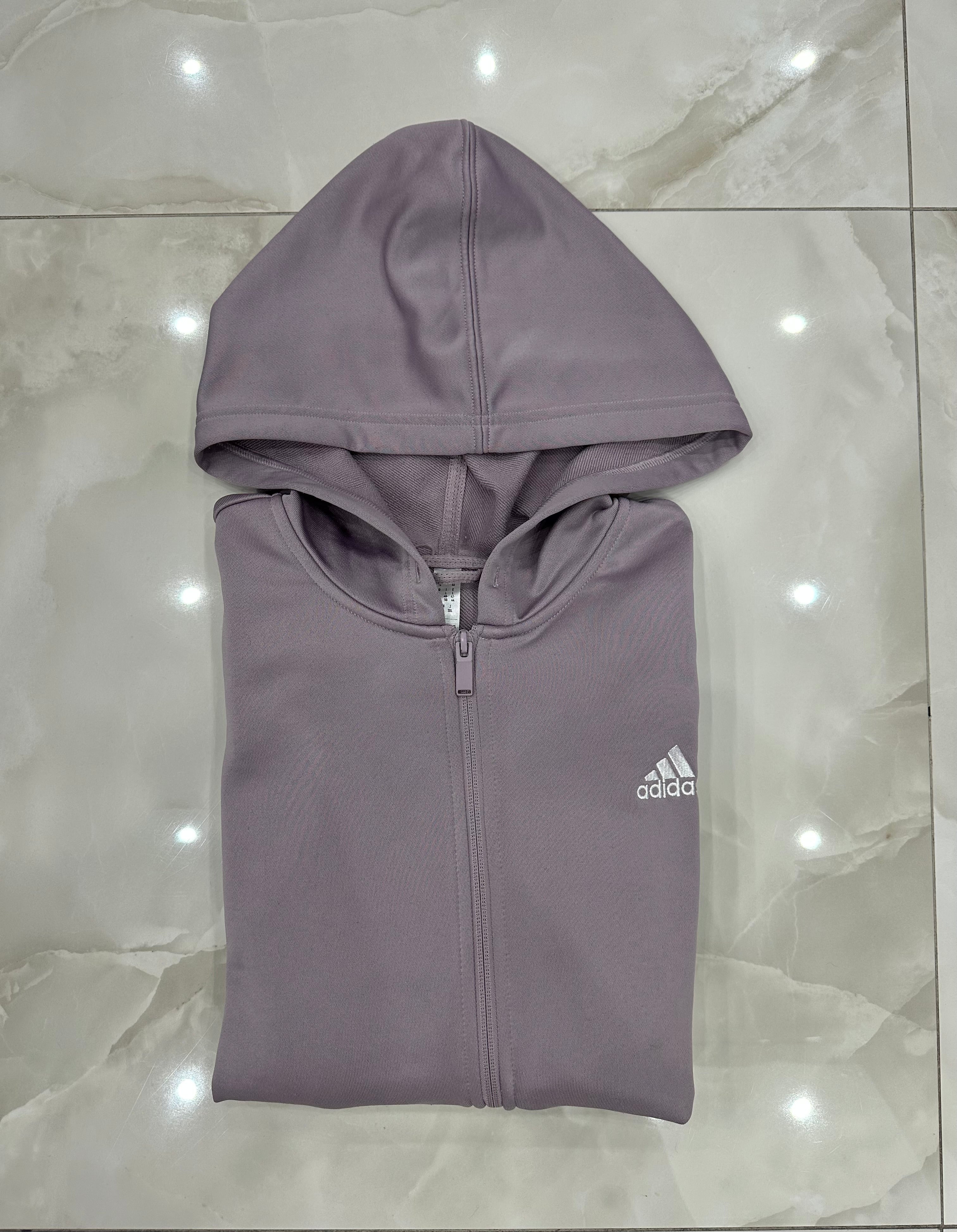 Felpa con zip vintage viola con cappuccio