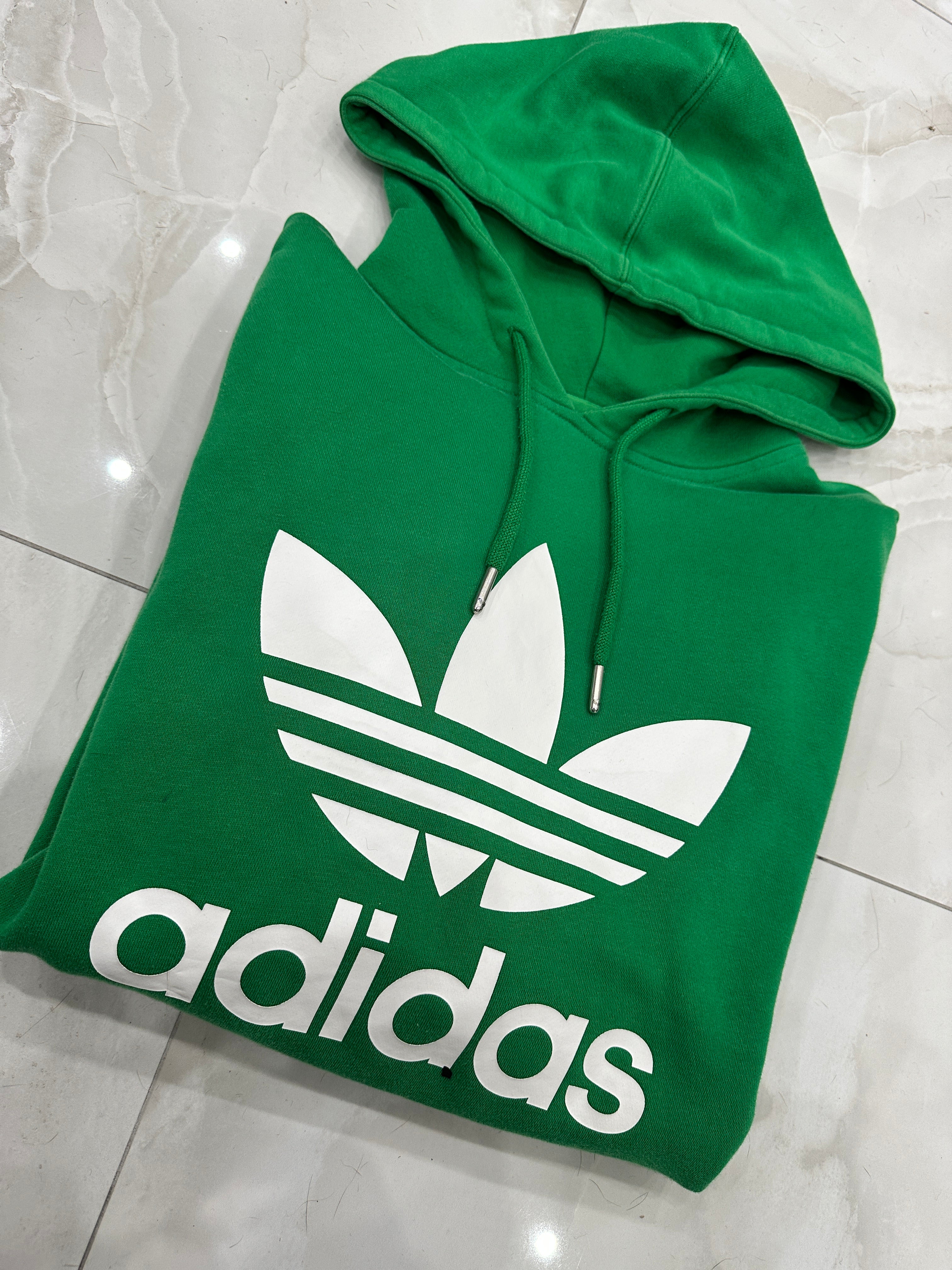 Felpa vintage verde con cappuccio