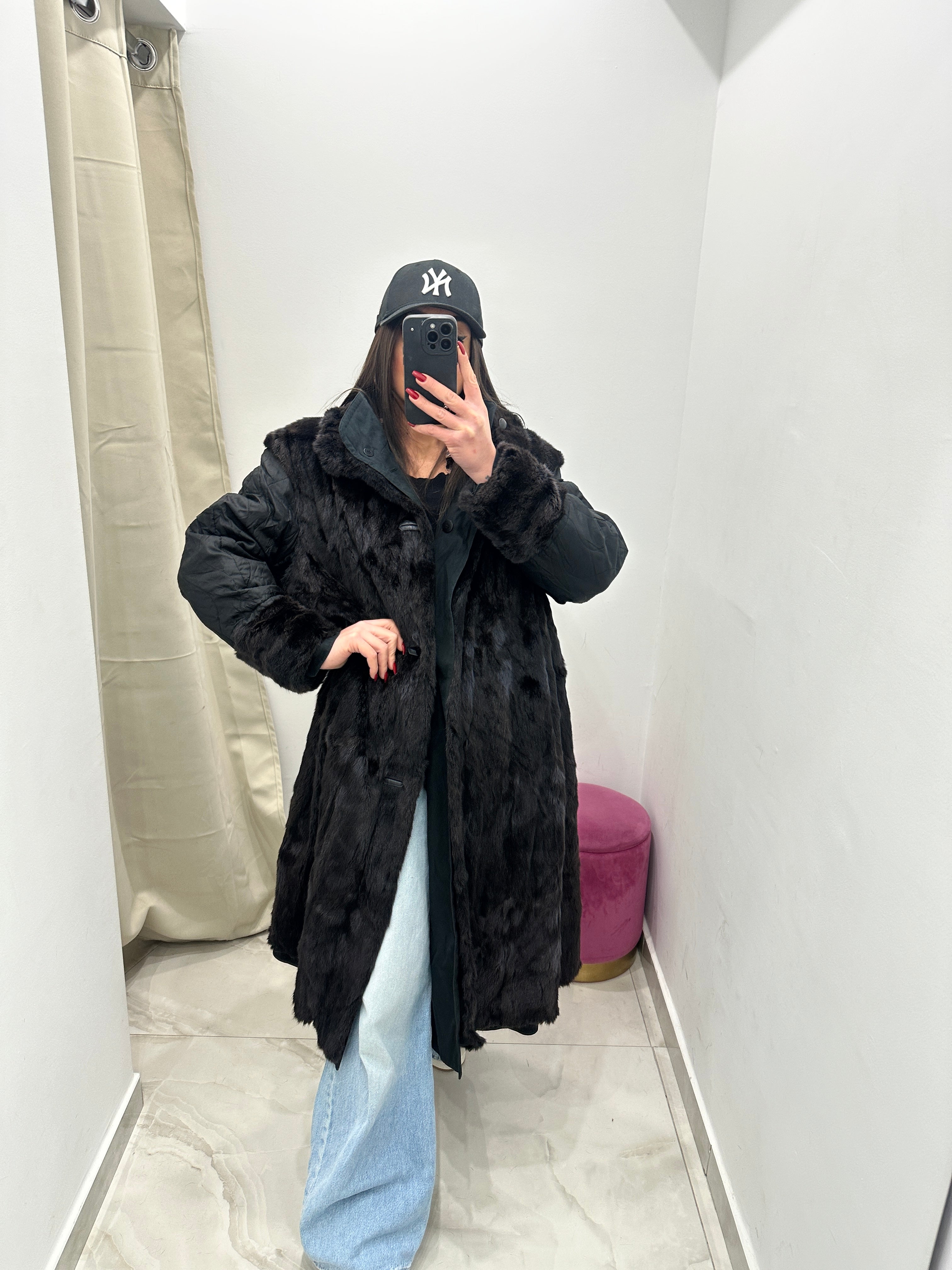 Pelliccia vera vintage nera