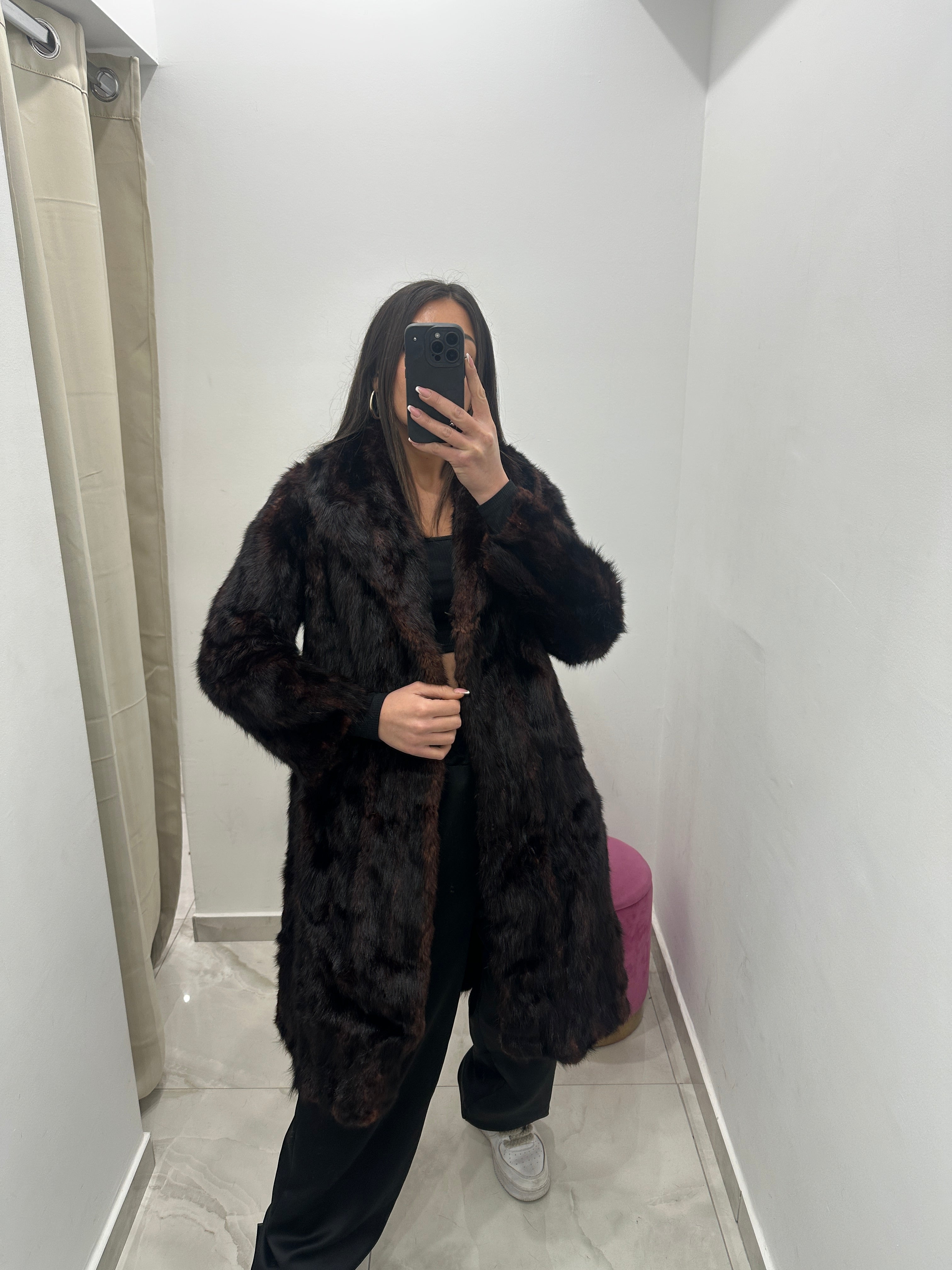 Pelliccia vera vintage bicolor