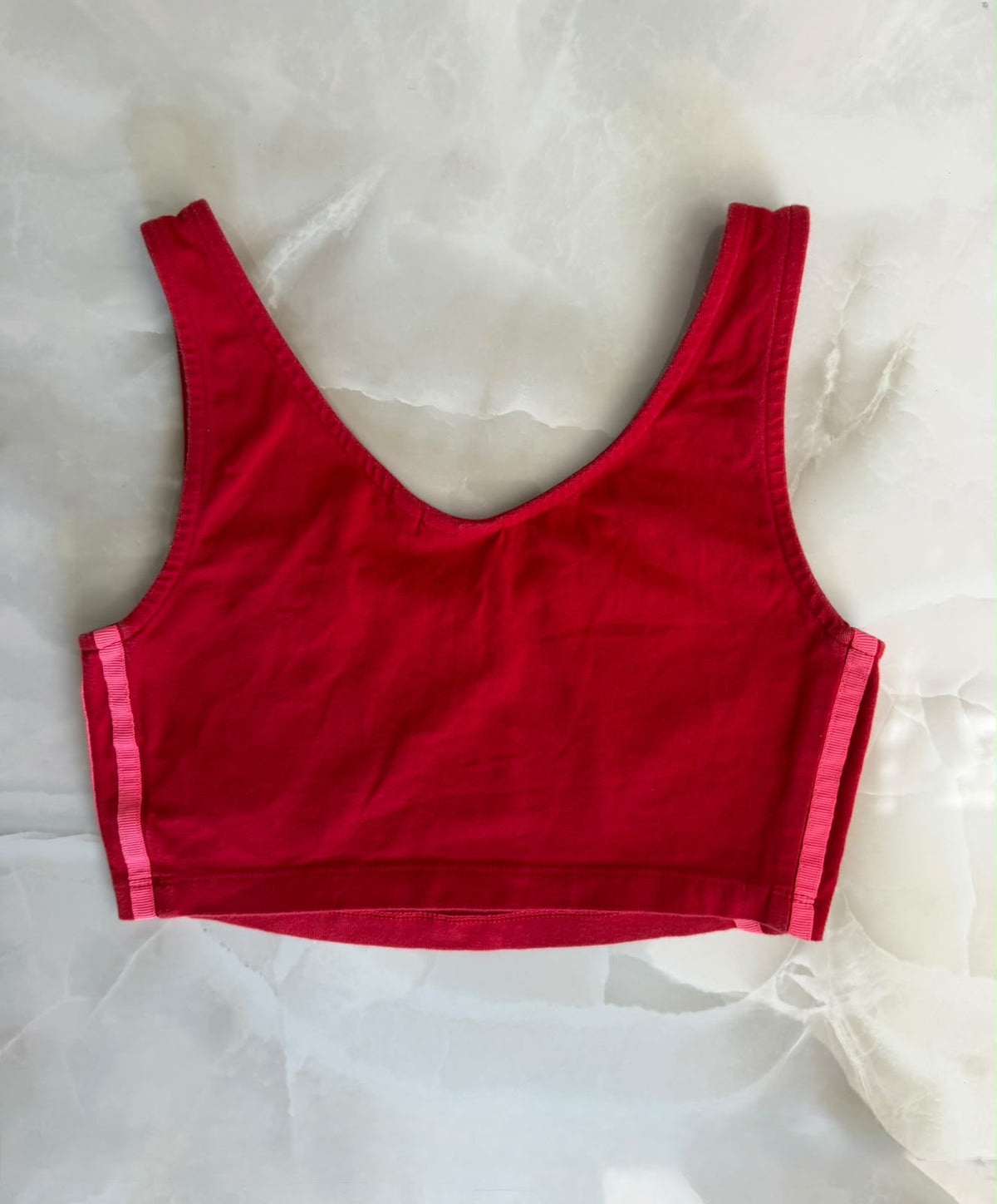 Top vintage sportivo rosso