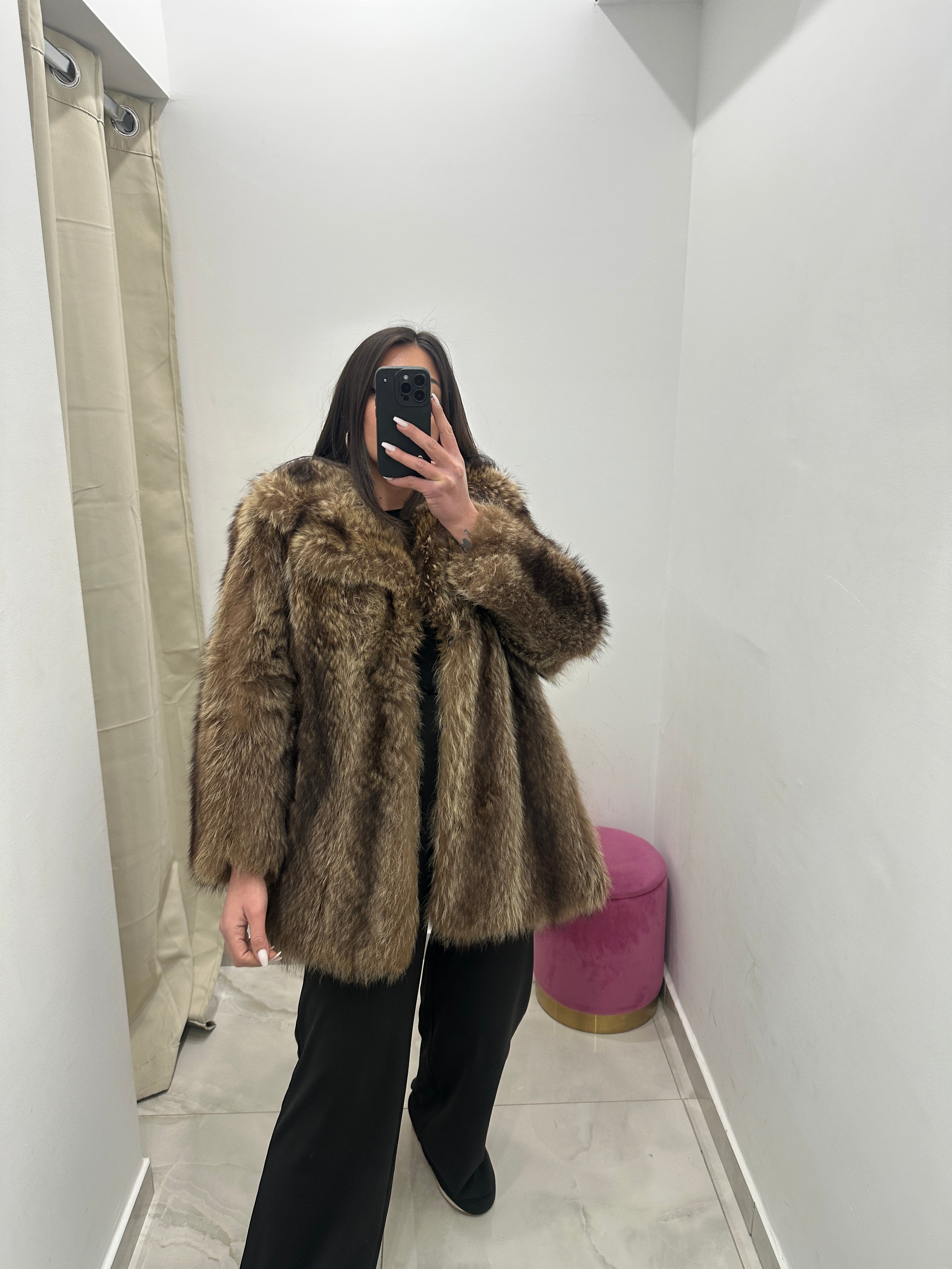 Pelliccia vera vintage marmot