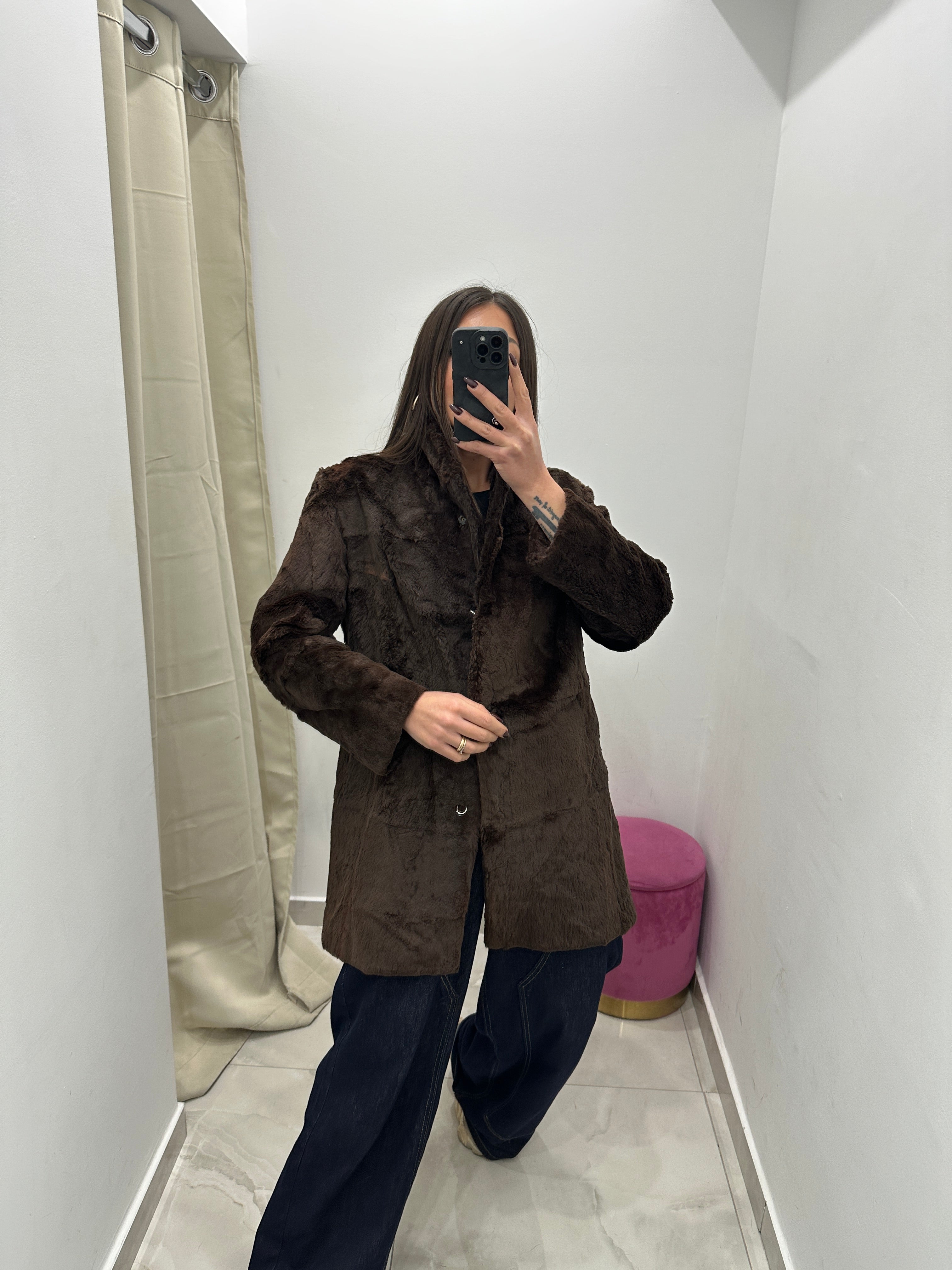 Pelliccia vera vintage marrone