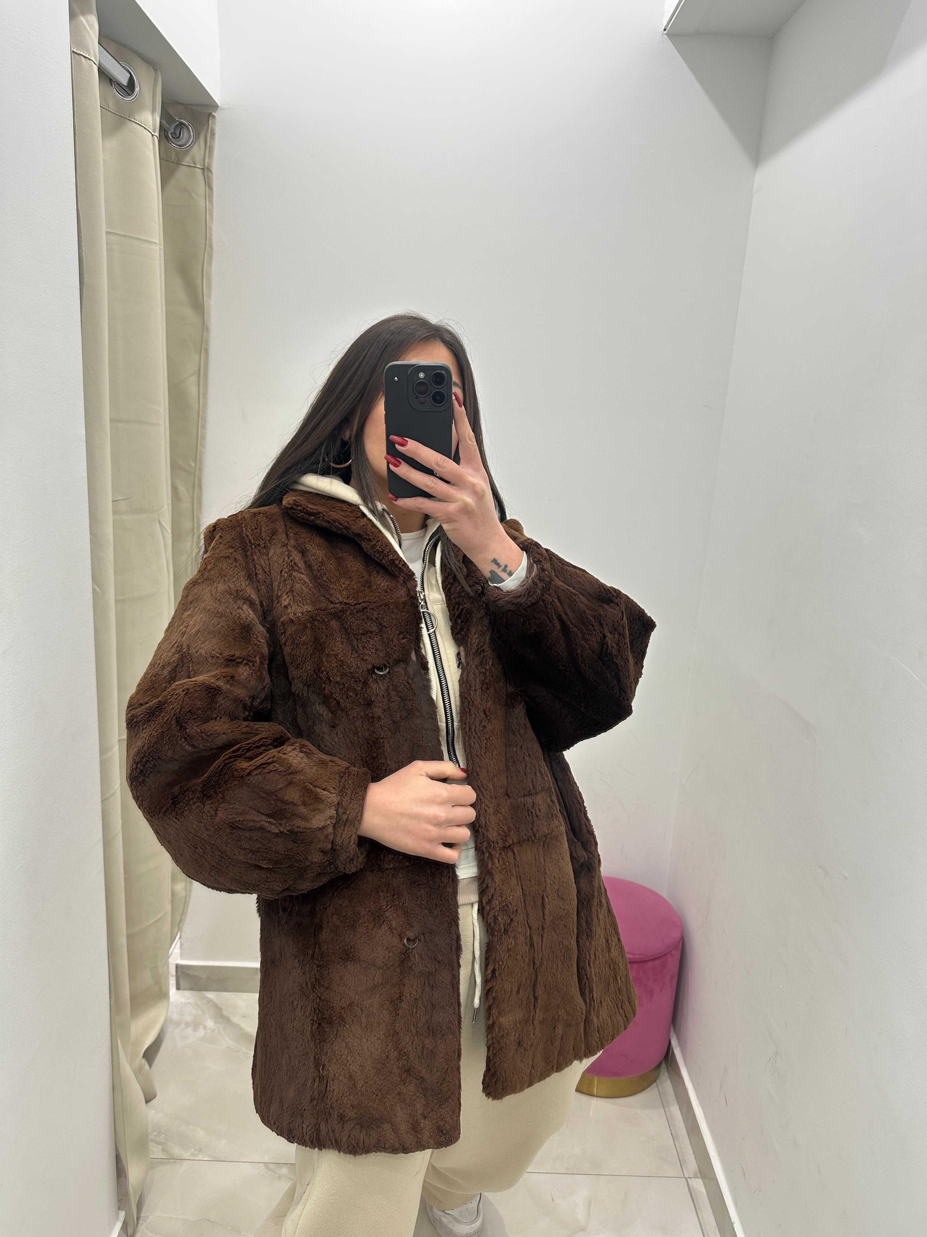 Pelliccia vera vintage marrone
