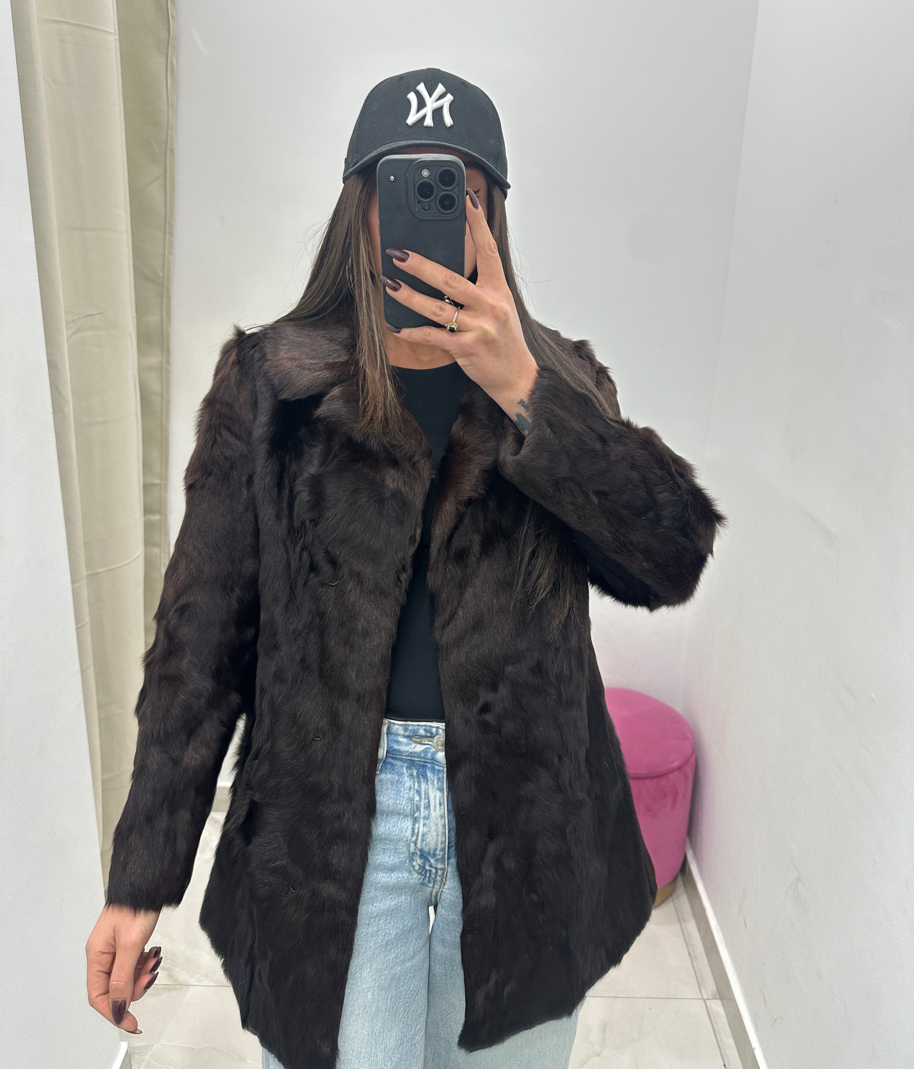 Pelliccia vera vintage marrone