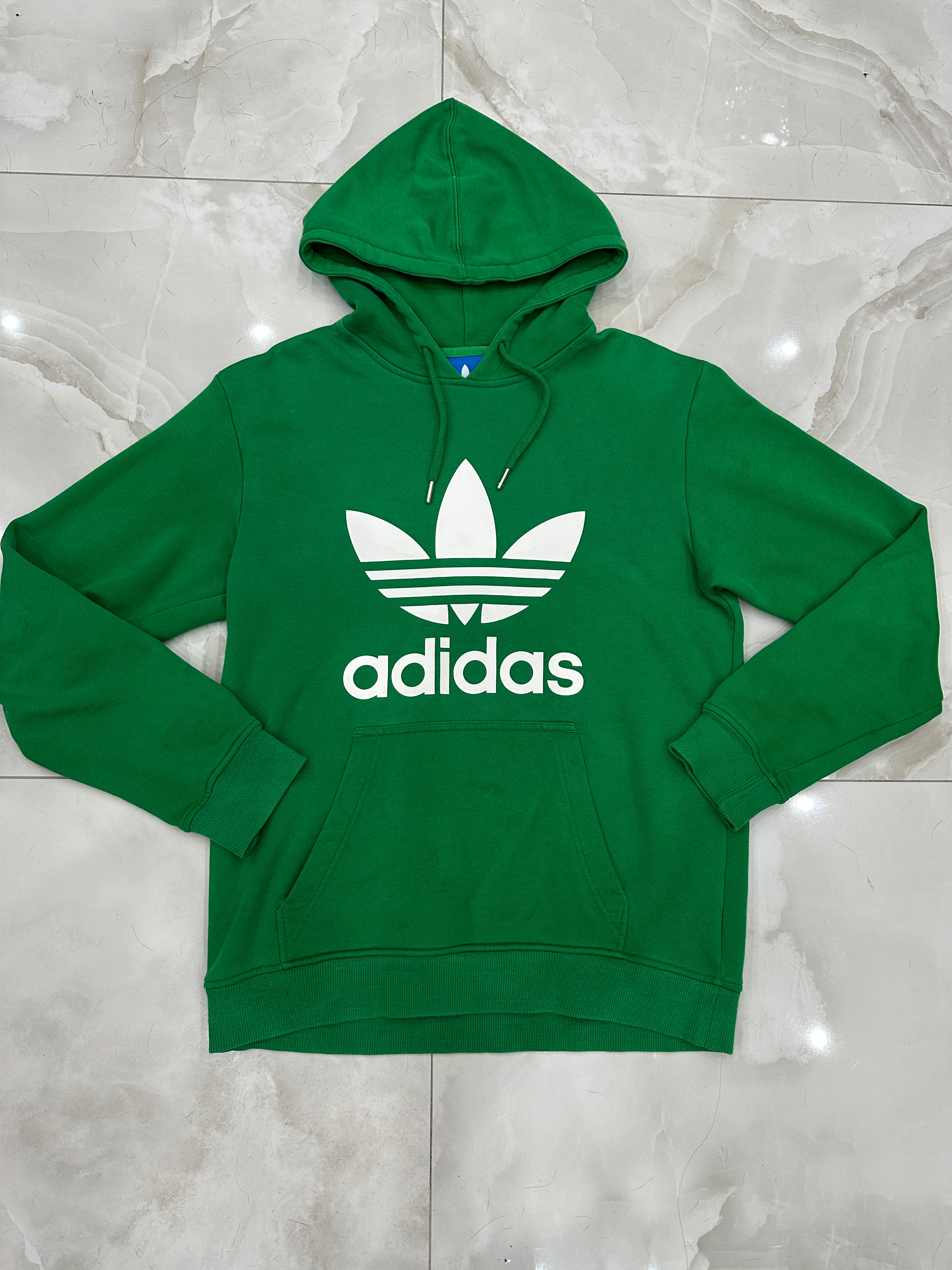 Felpa vintage verde con cappuccio