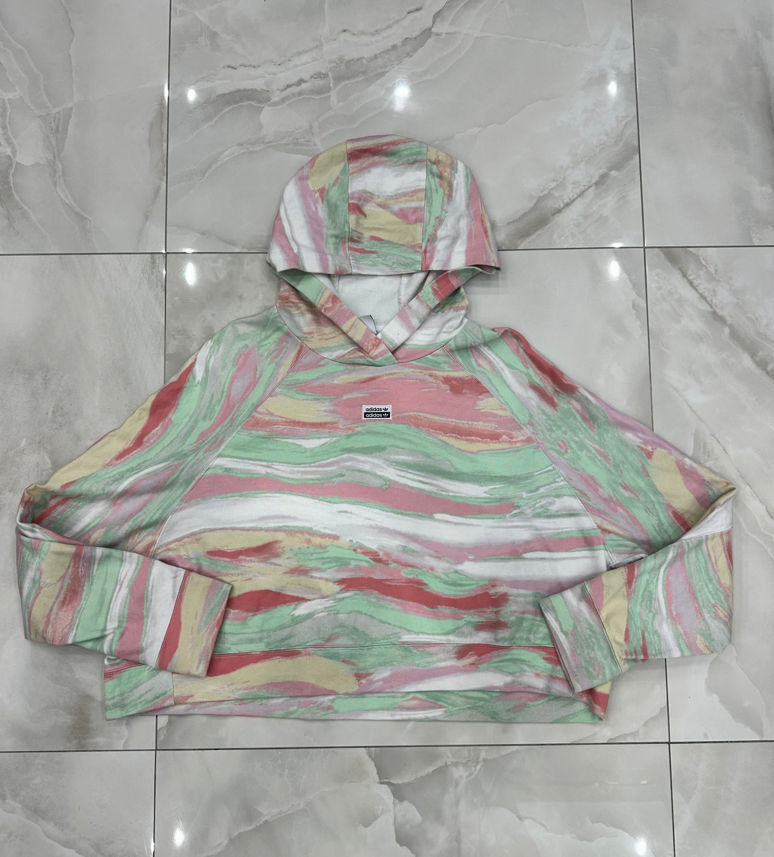 Felpa vintage bicolor con cappuccio