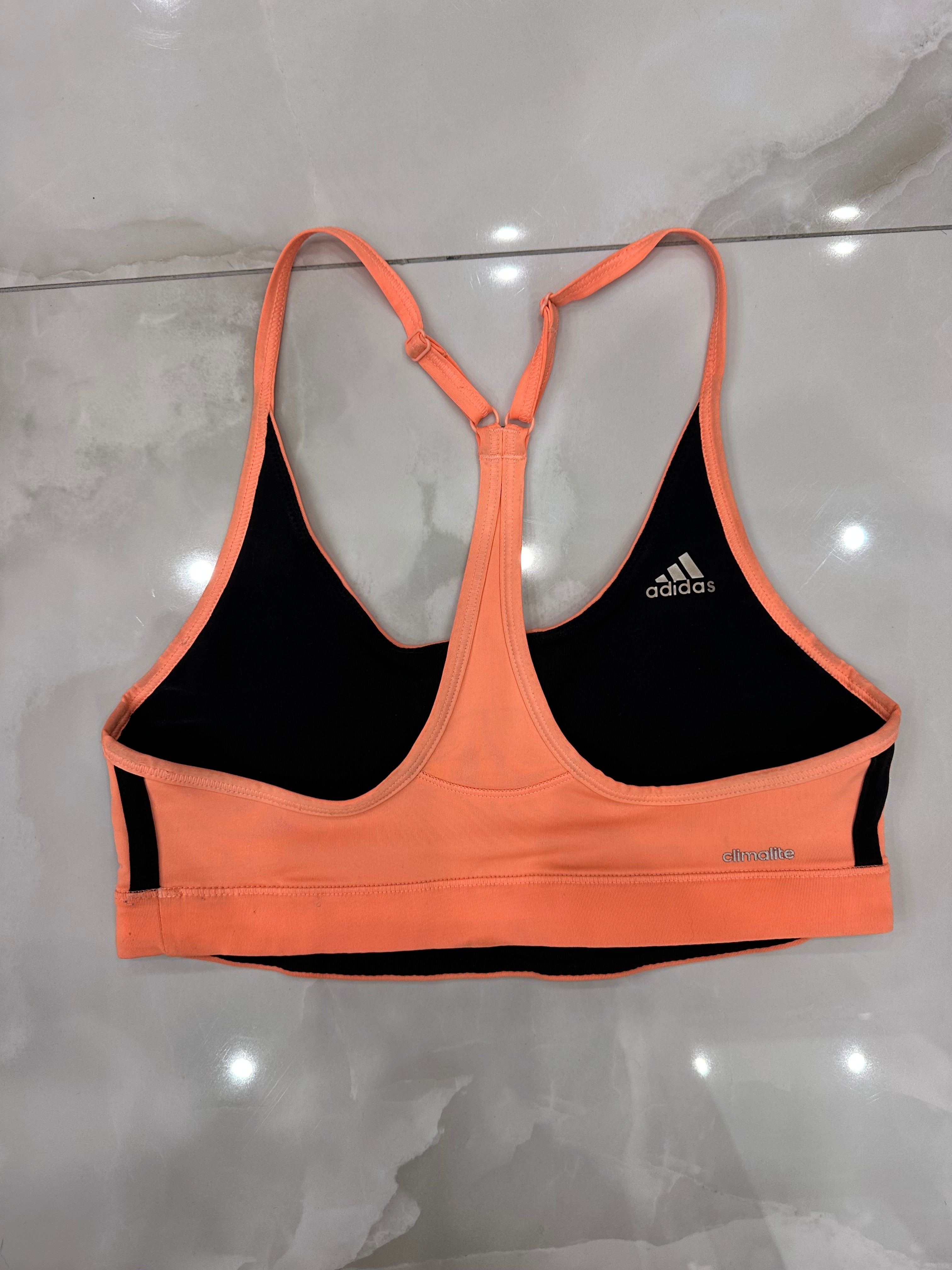 Top vintage arancio fluo e nero