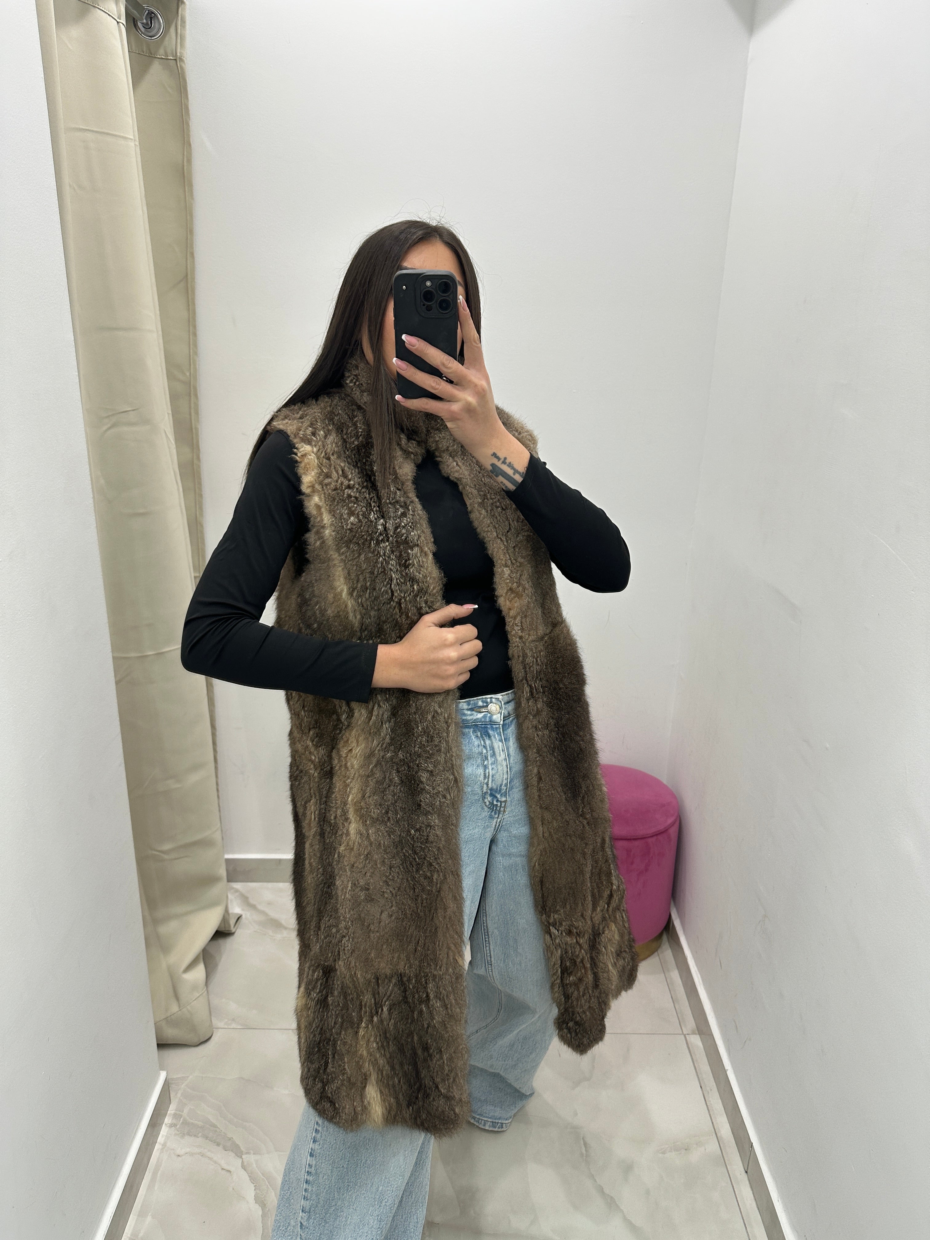 Smanicato di pelliccia vintage in promo bicolor