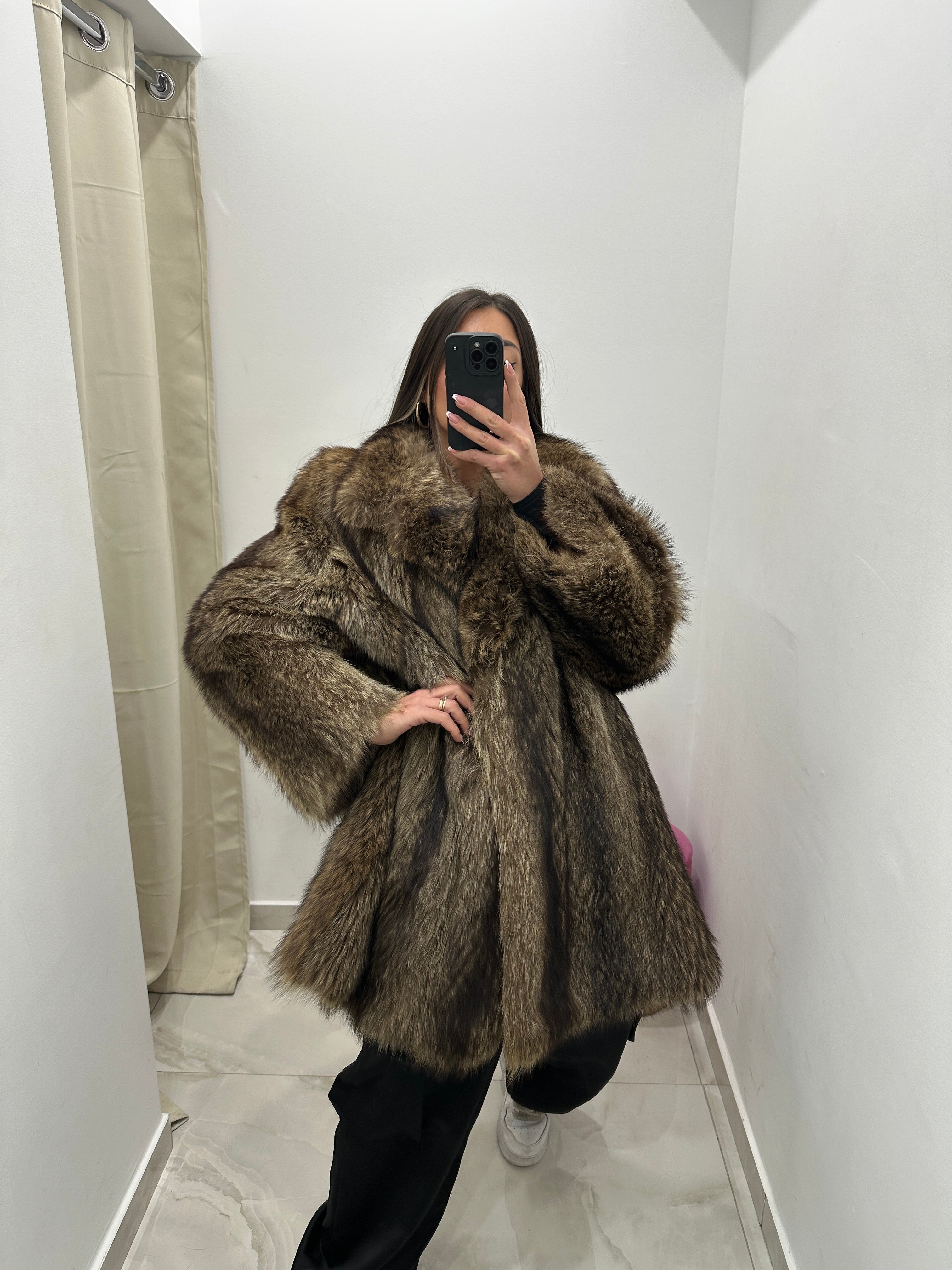 Pelliccia vera vintage di marmotta