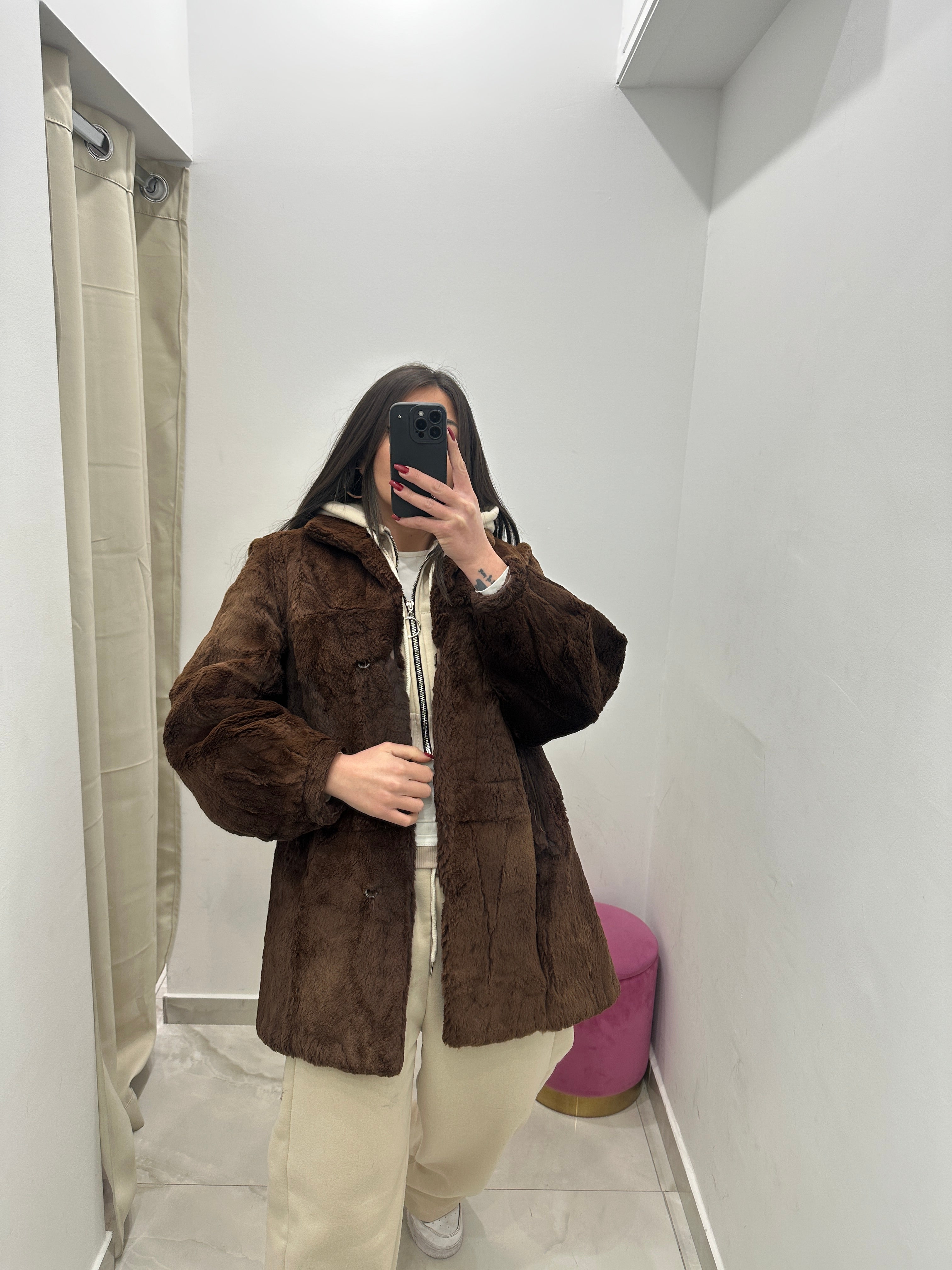 Pelliccia vera vintage marrone