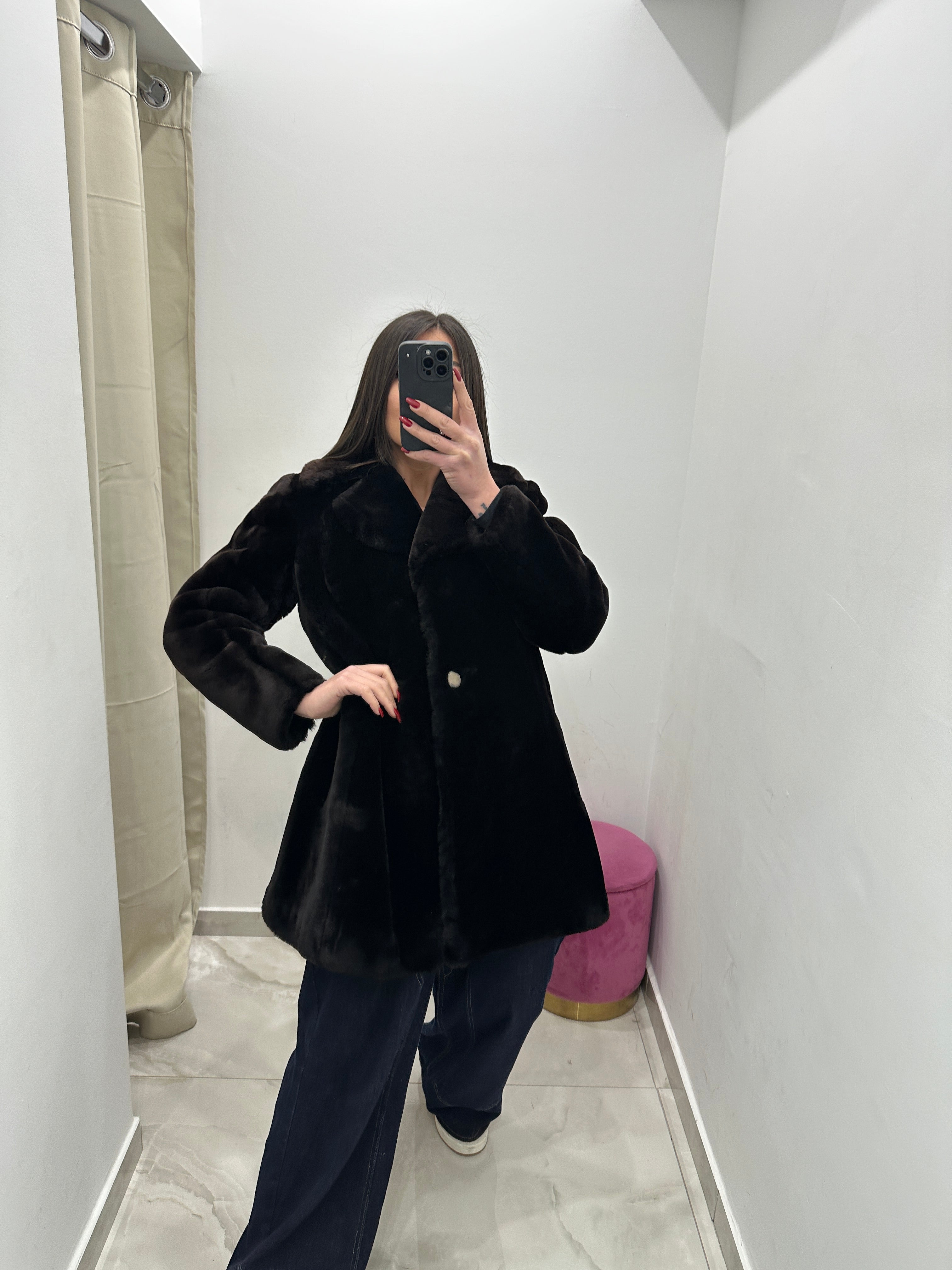 Pelliccia vera vintage nera