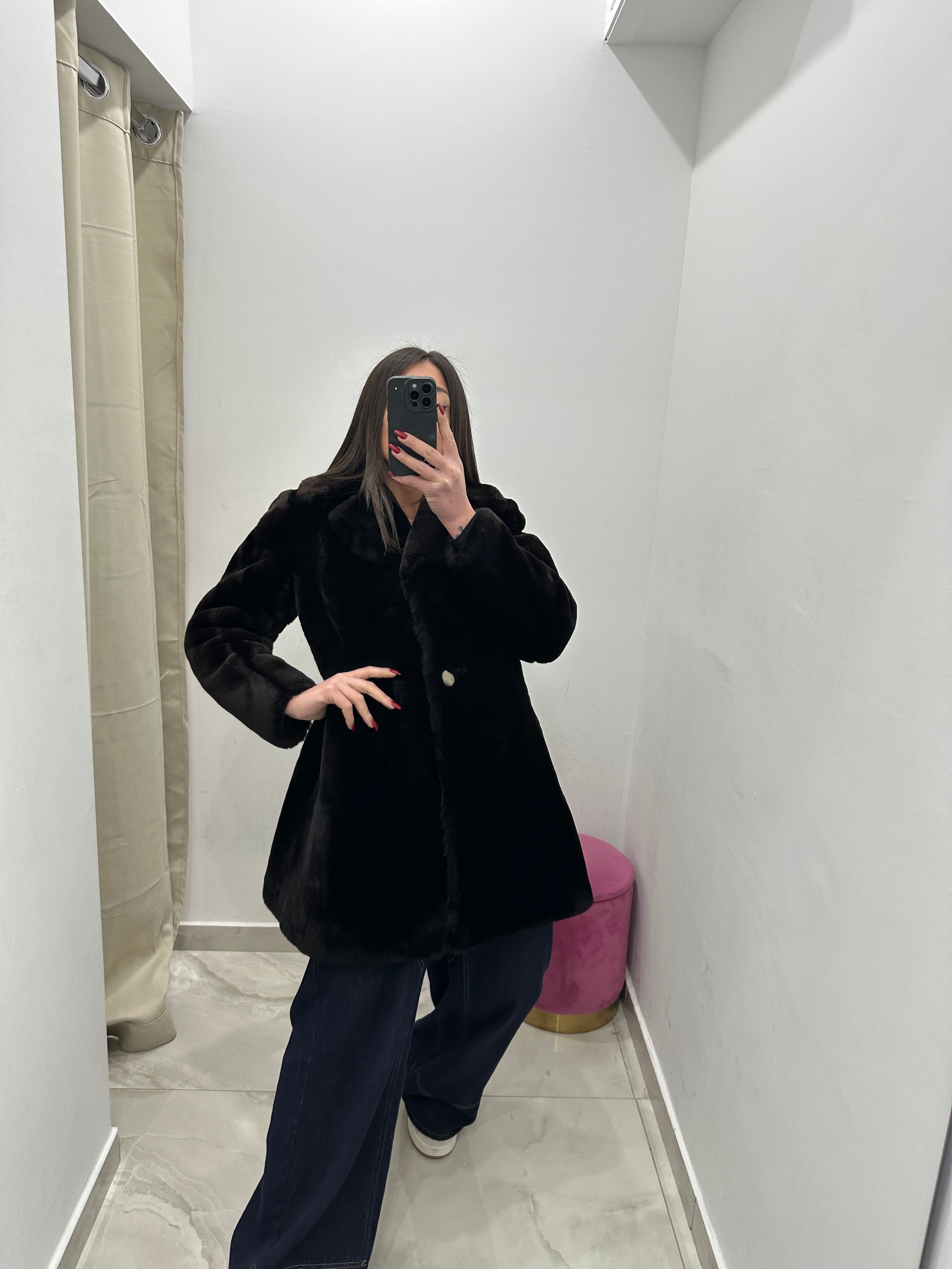 Pelliccia vera vintage nera