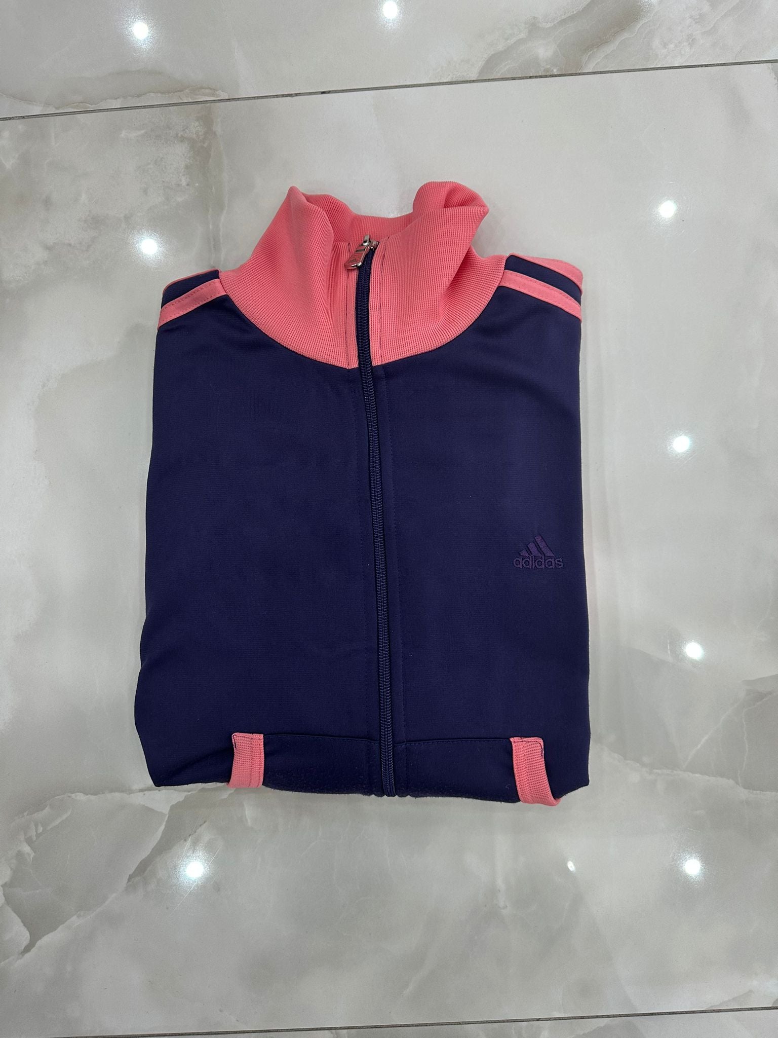 Felpa vintage viola e rosa con zip