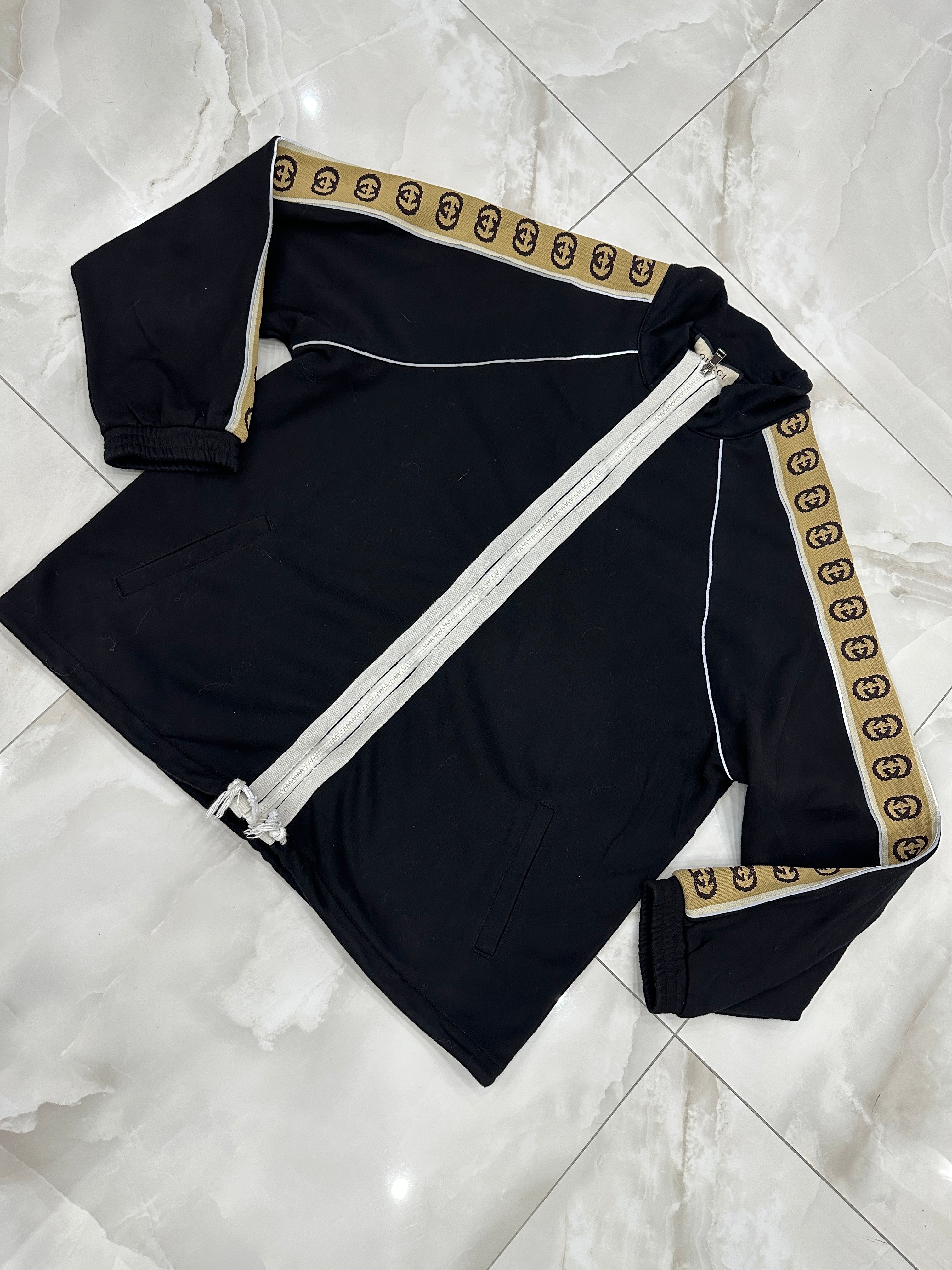 Felpa con zip vintage firmato nera