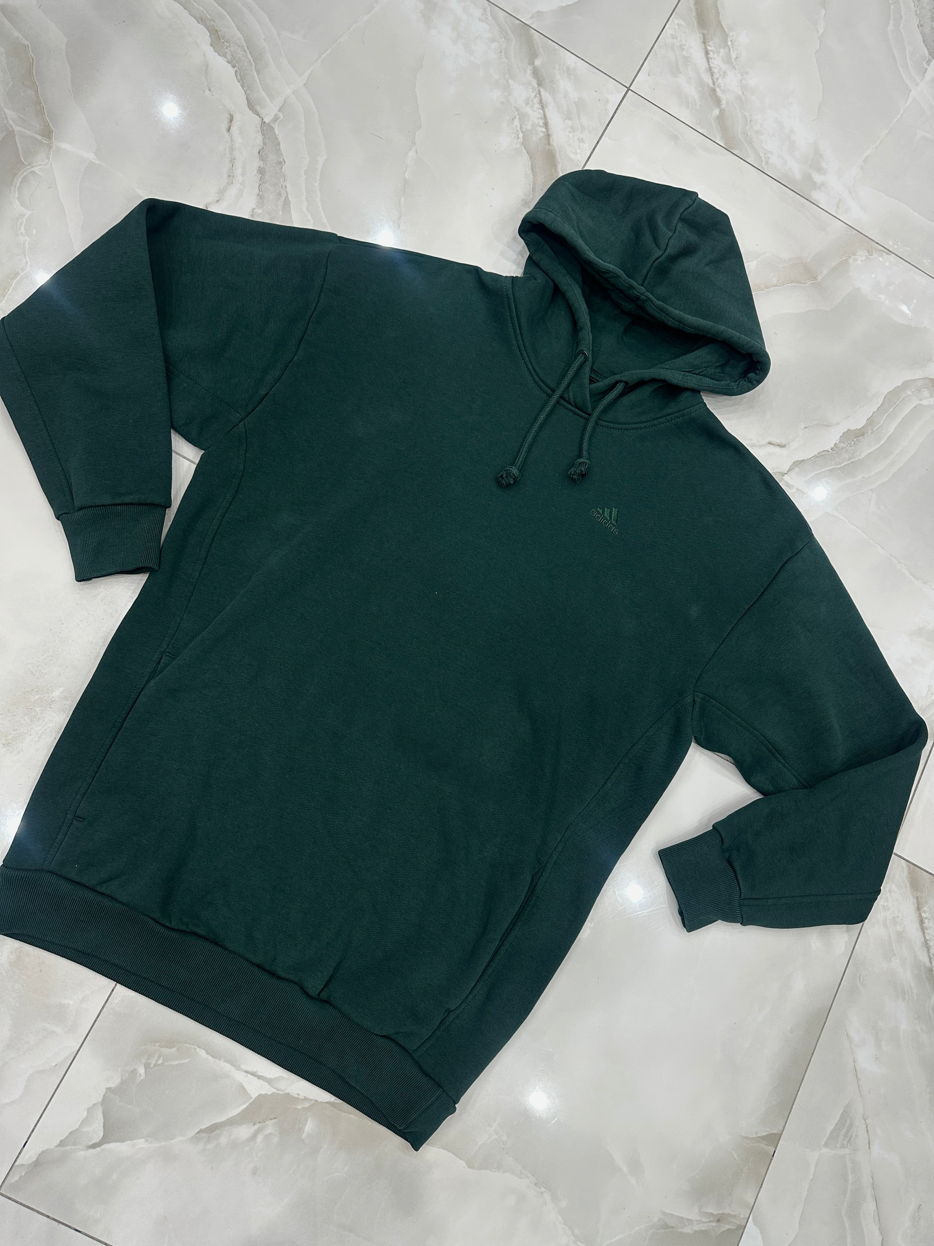 Felpa vintage verde con cappuccio