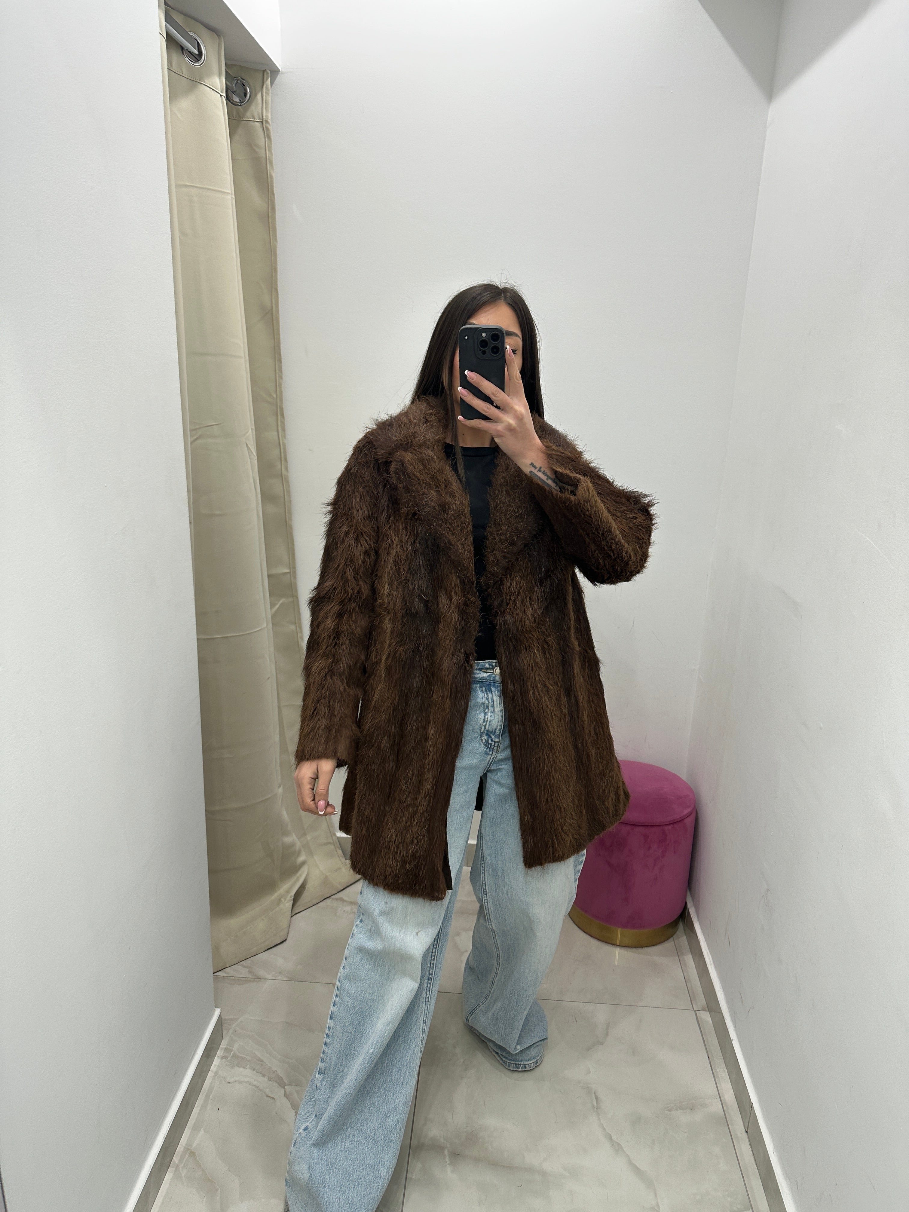 Pelliccia vera vintage marrone