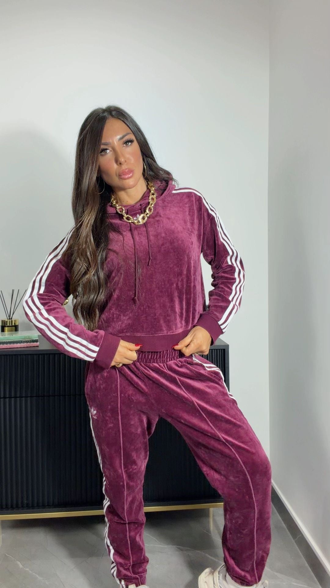 Pantatuta vintage sportivo bordeaux