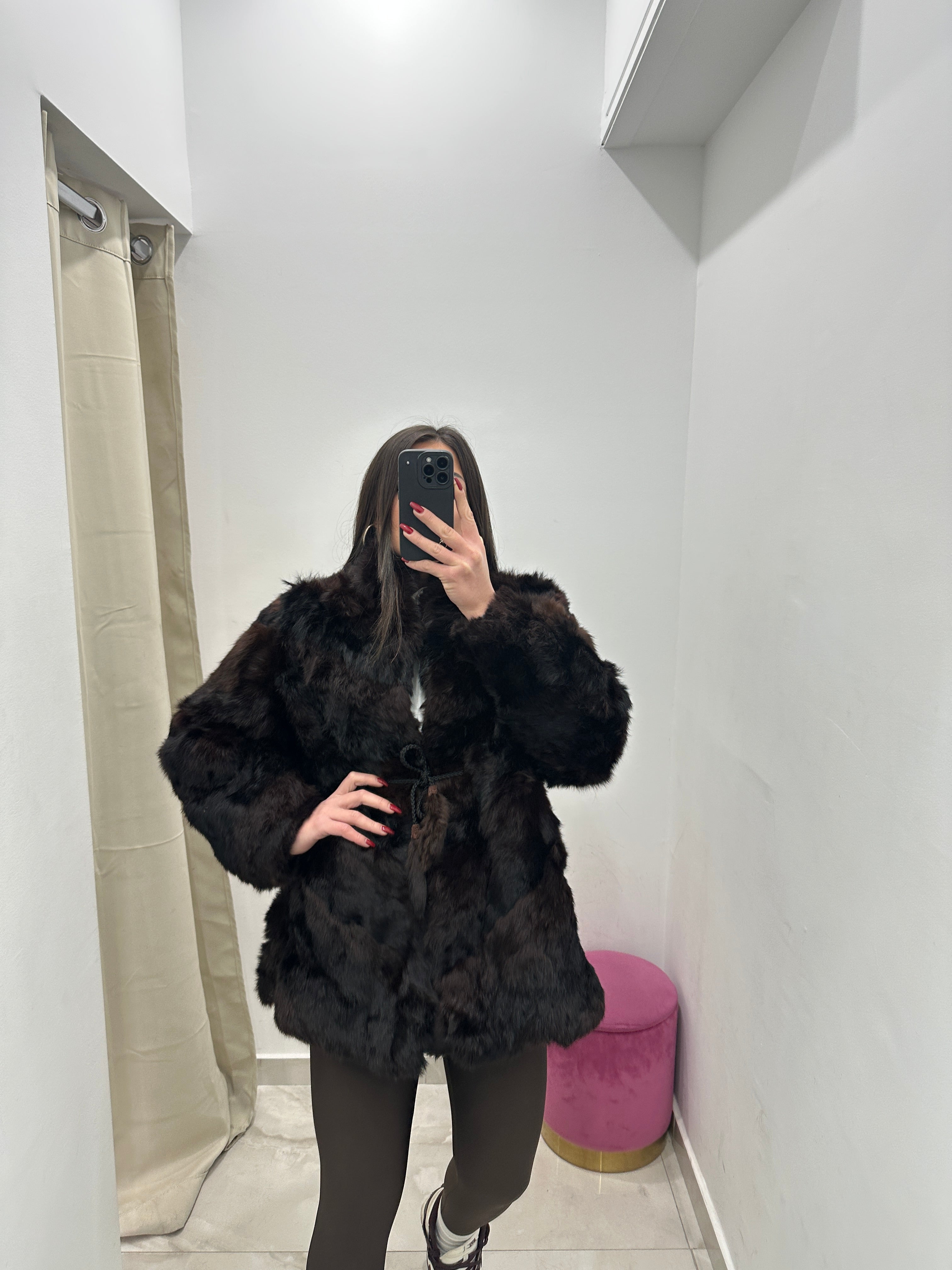 Pelliccia vera vintage marrone