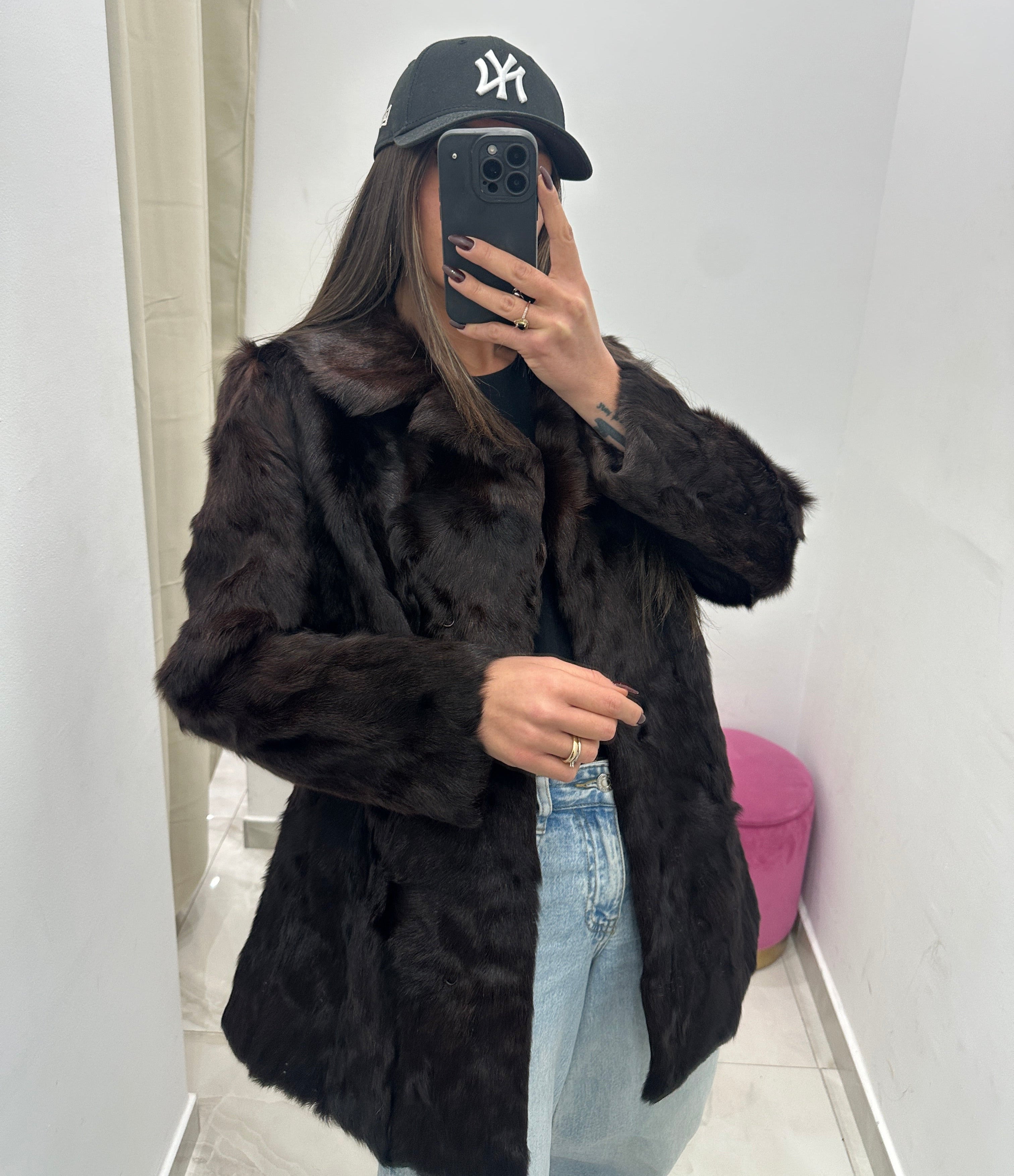 Pelliccia vera vintage marrone