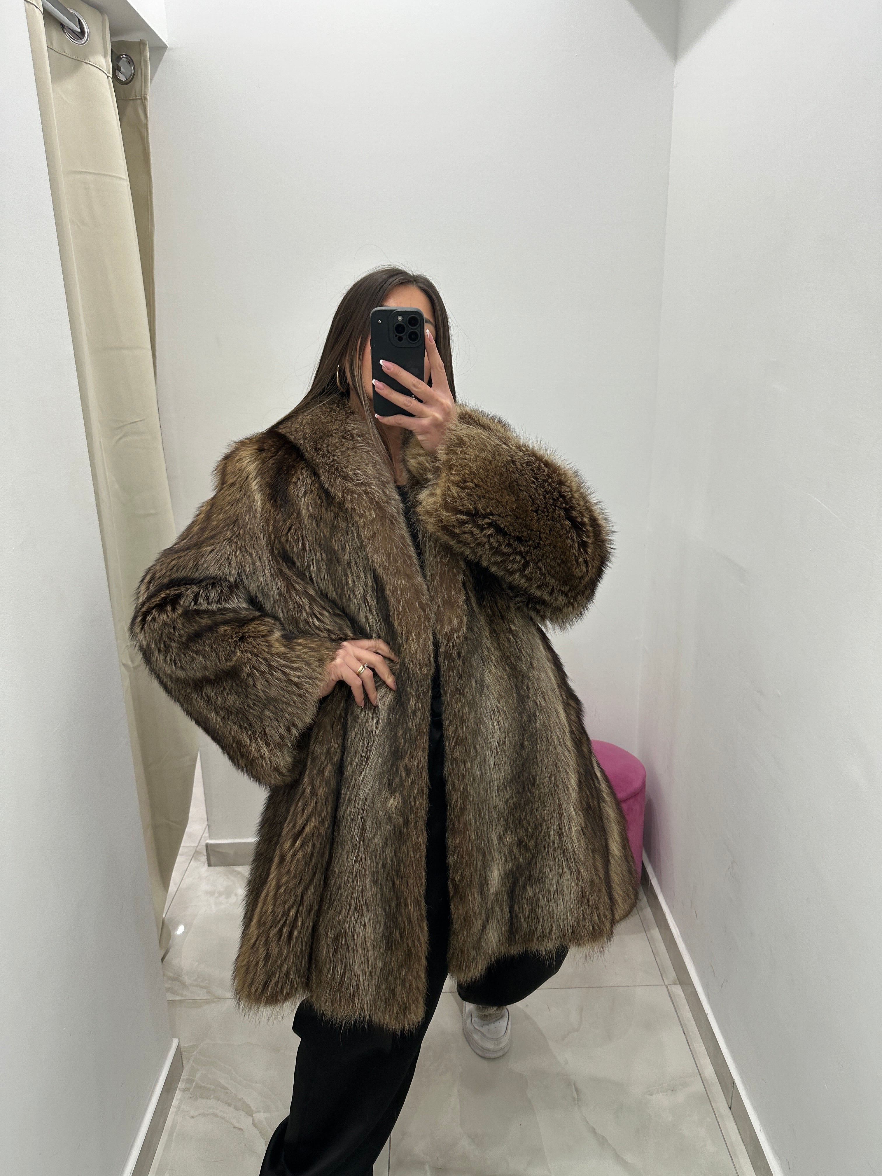 Pelliccia vera vintage di marmotta