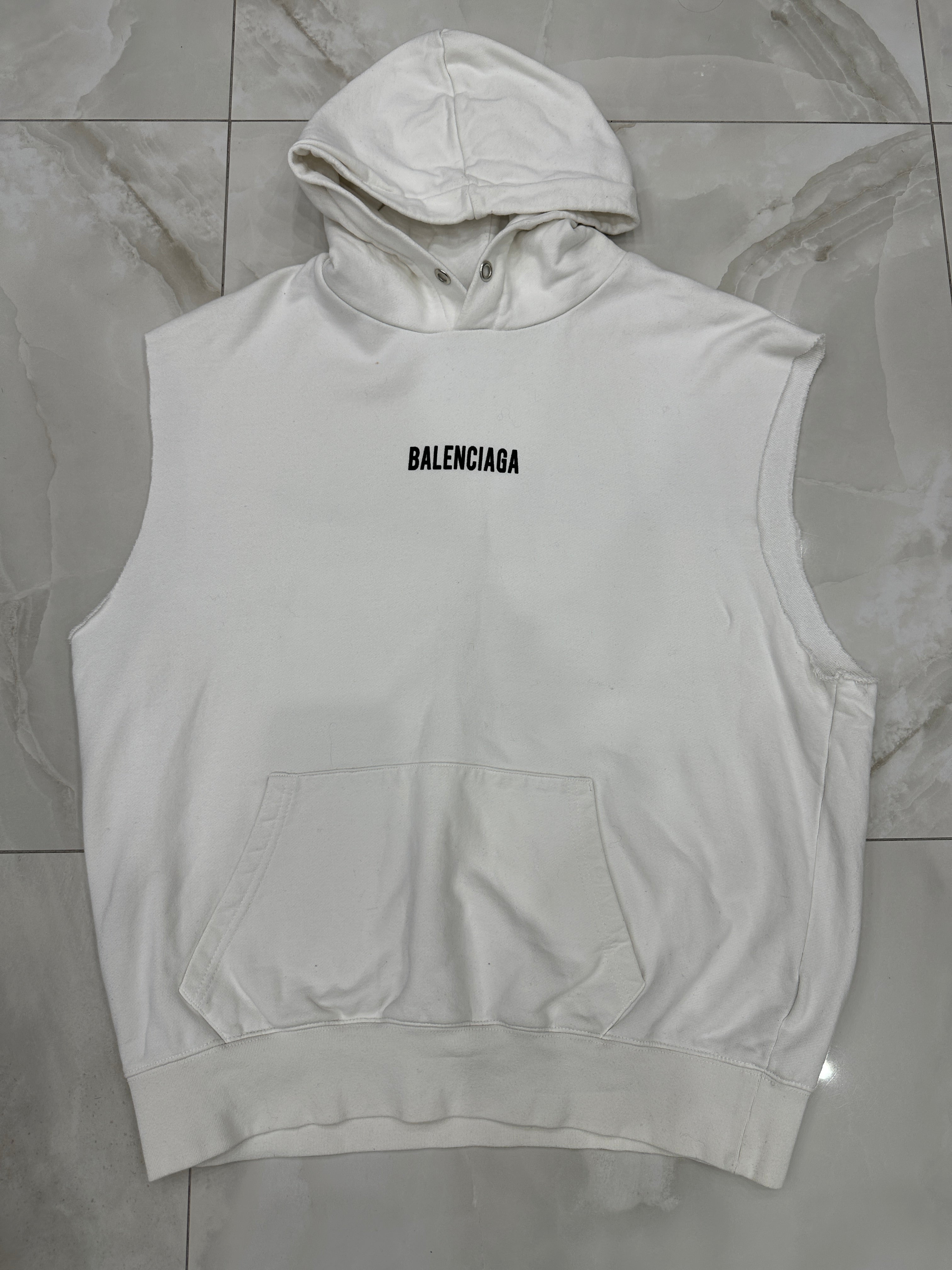 Smanicato di felpa vintage firmato bianco