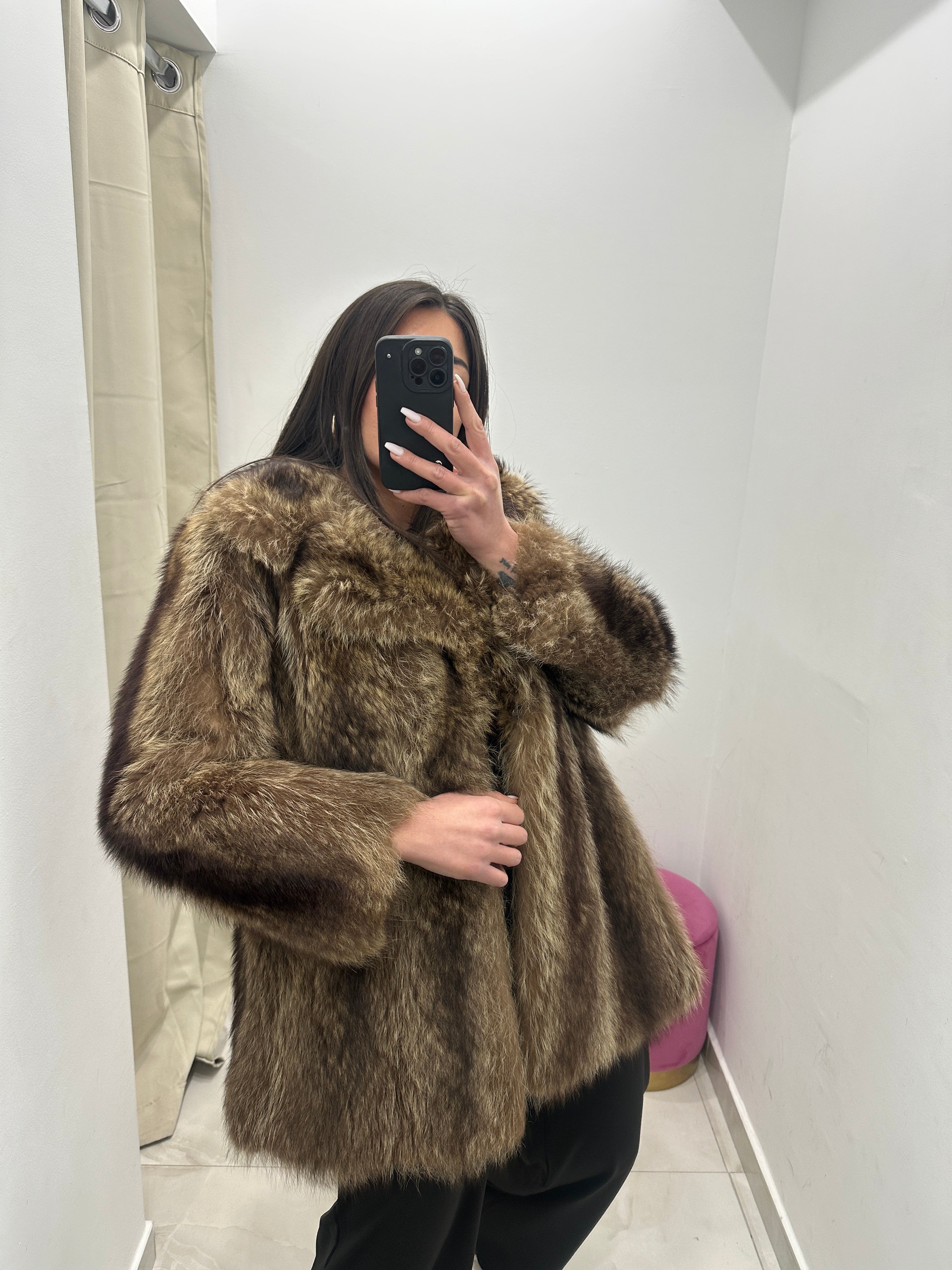 Pelliccia vera vintage marmot