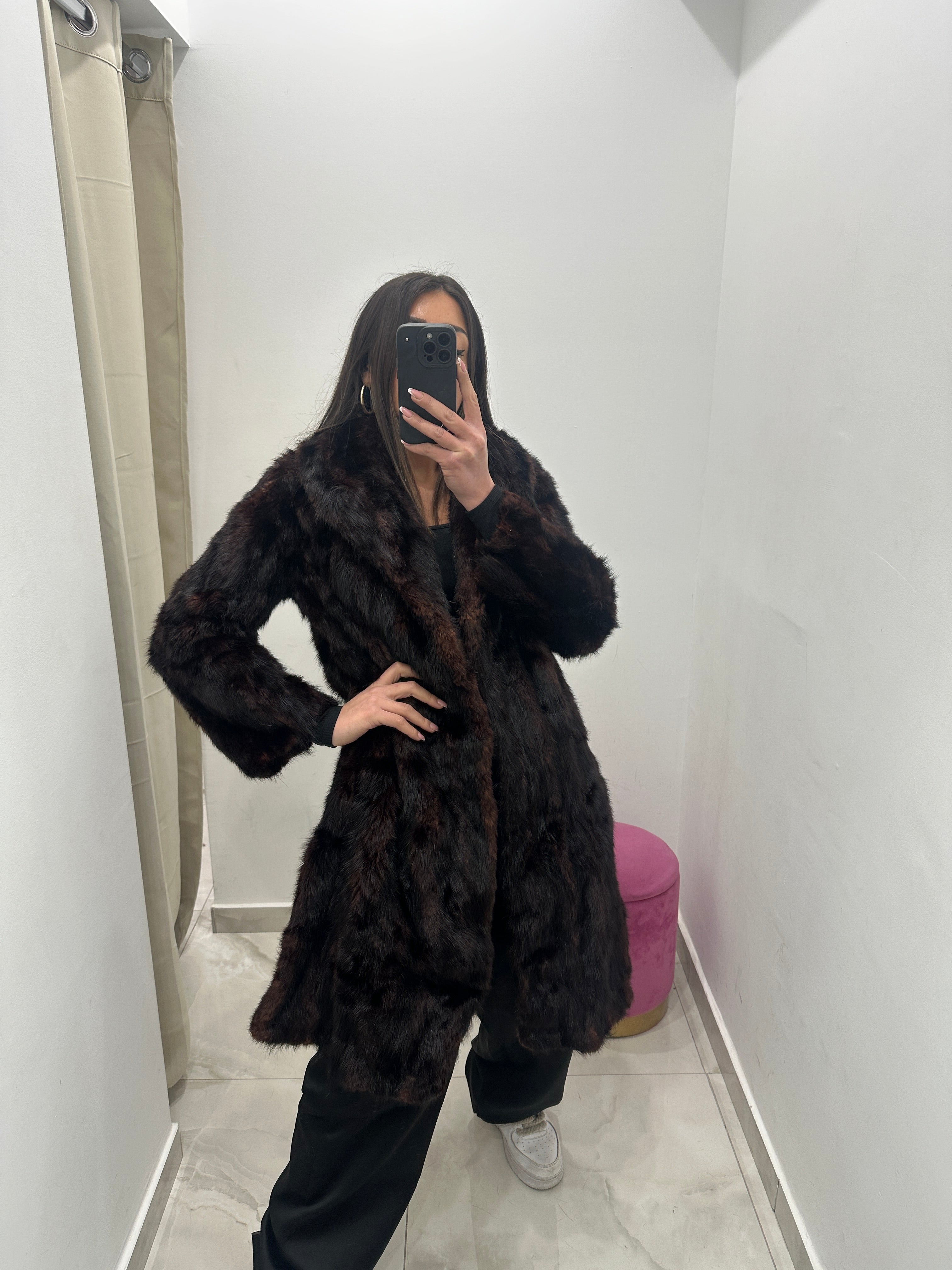 Pelliccia vera vintage bicolor