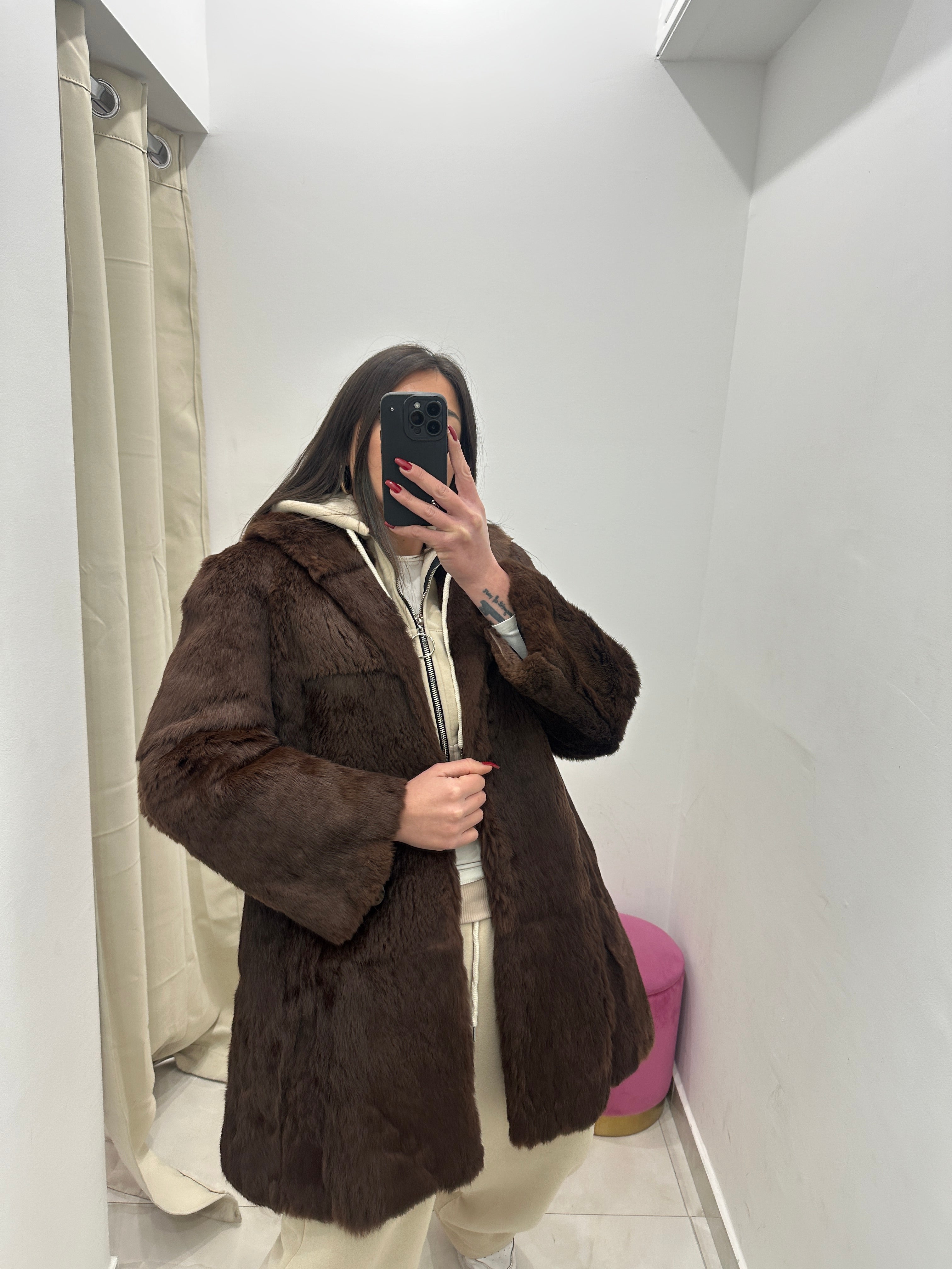 Pelliccia vera vintage marrone