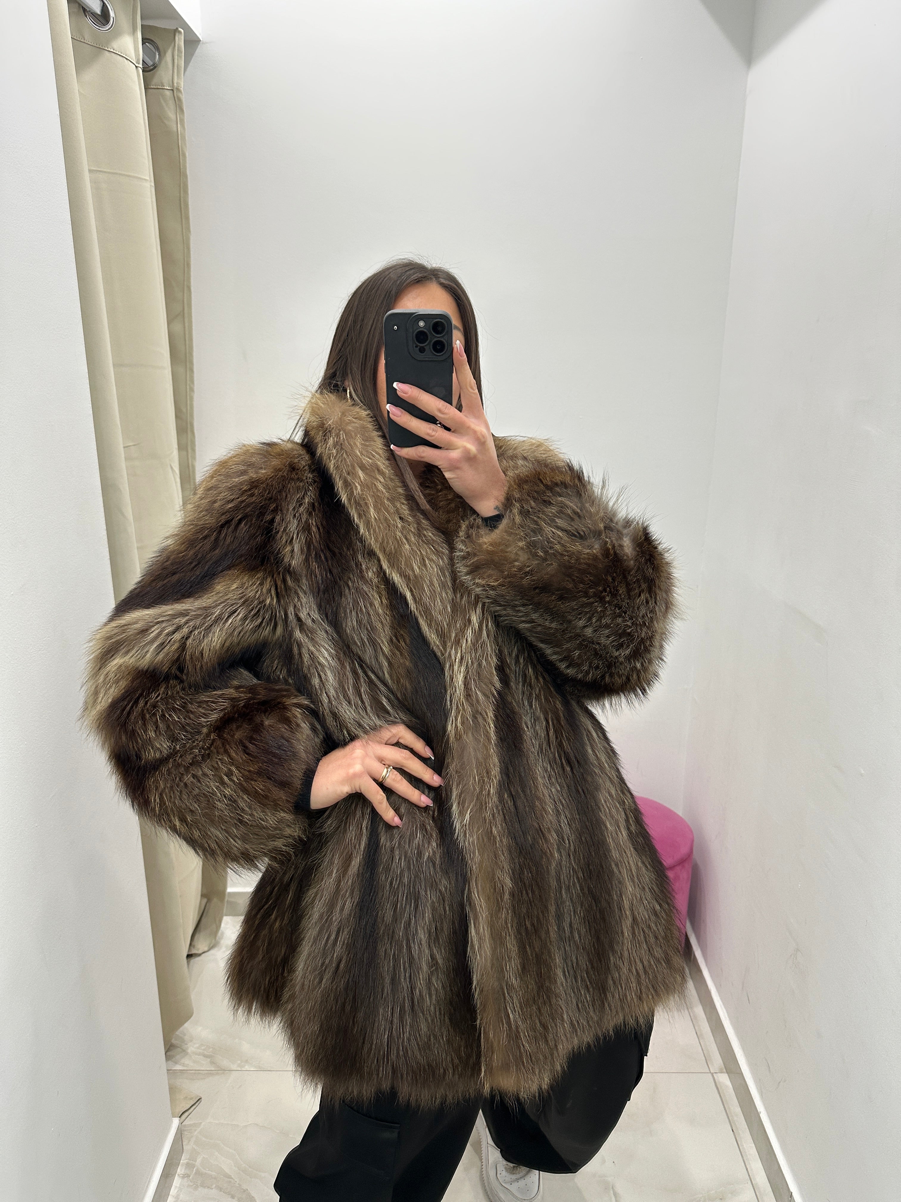 Pelliccia vera vintage di marmotta