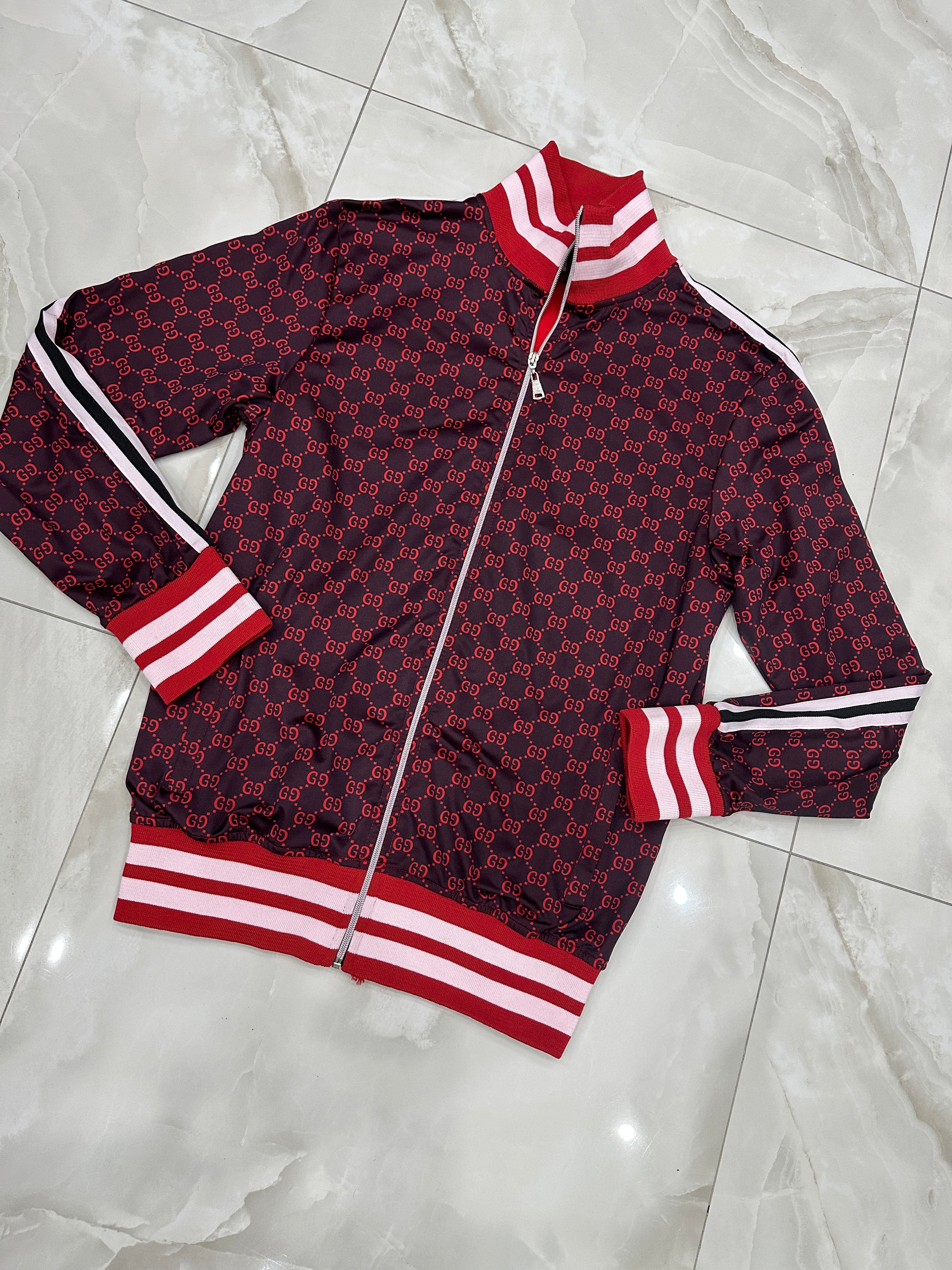 Felpa con zip vintage firmato rossa