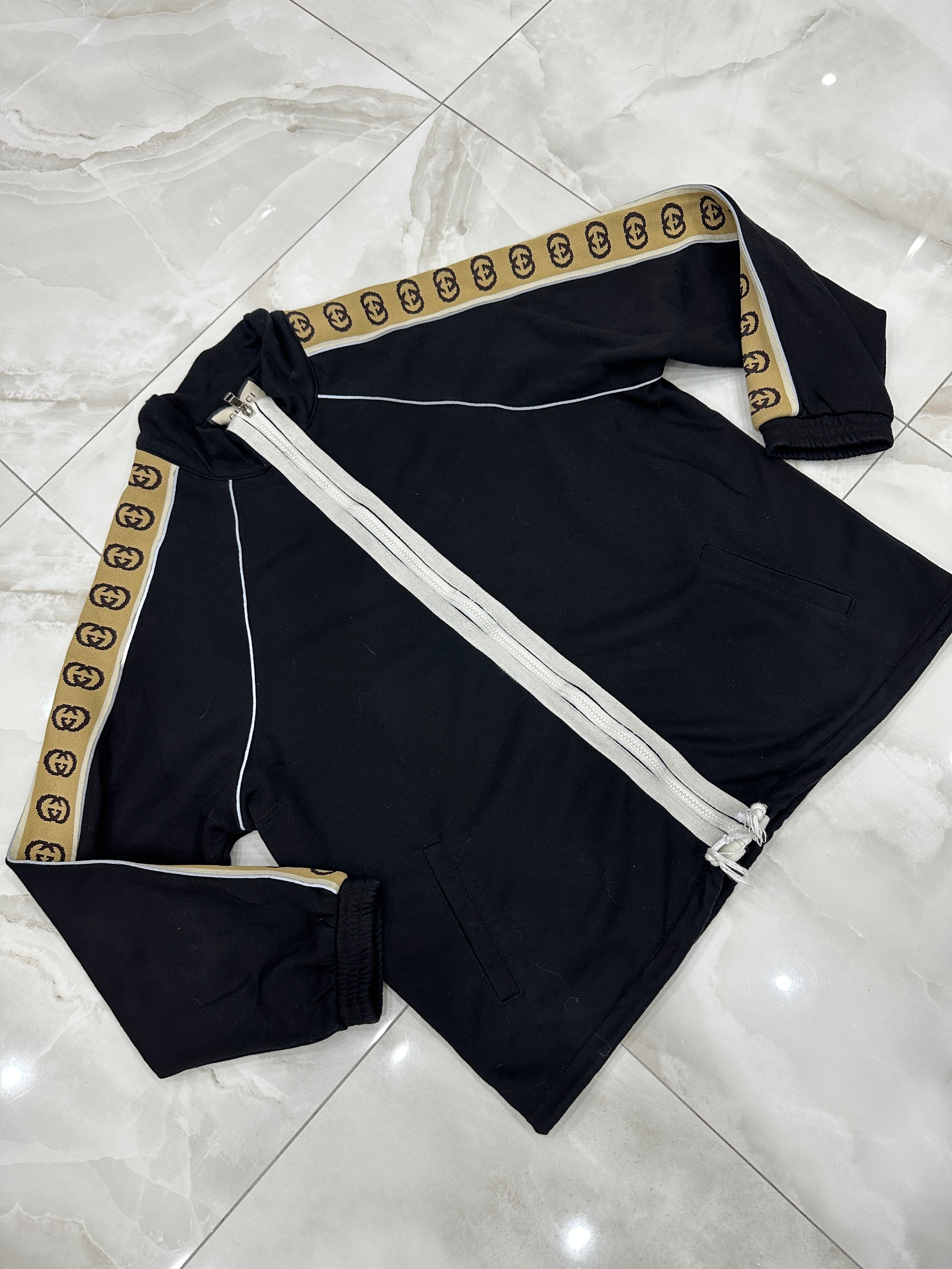 Felpa con zip vintage firmato nera