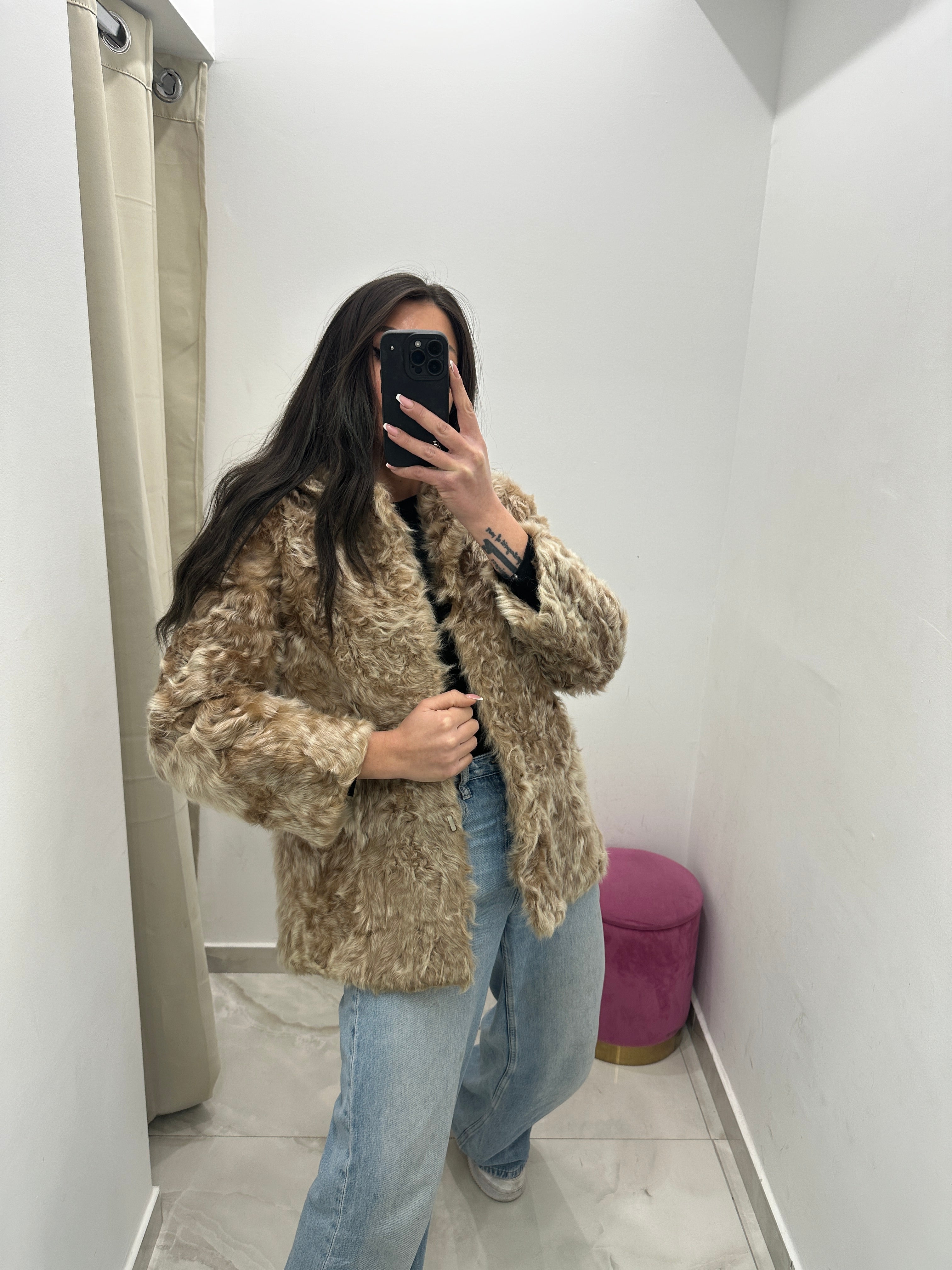 Pelliccia vera vintage gold