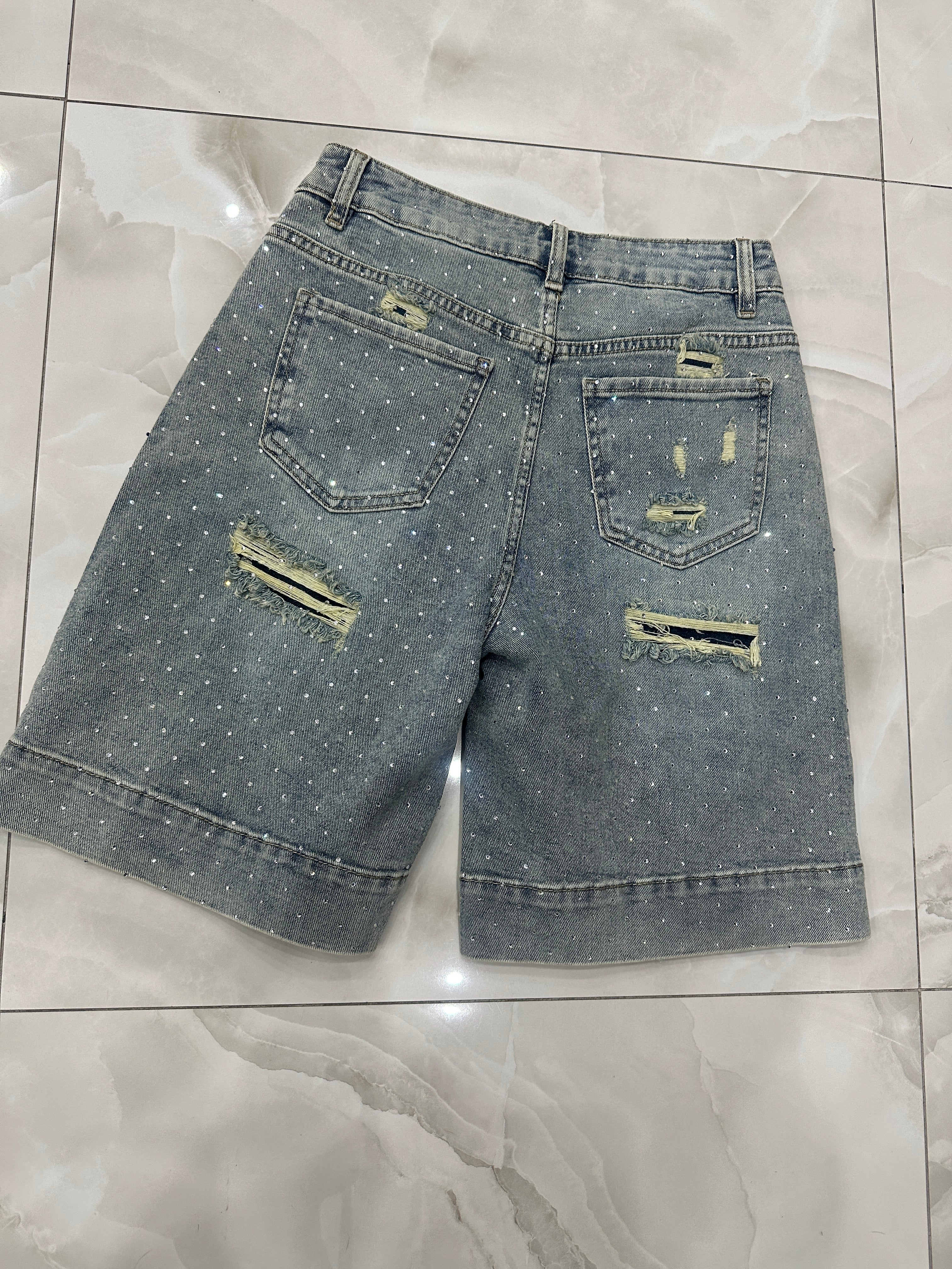 Bermuda jeans Swarovski