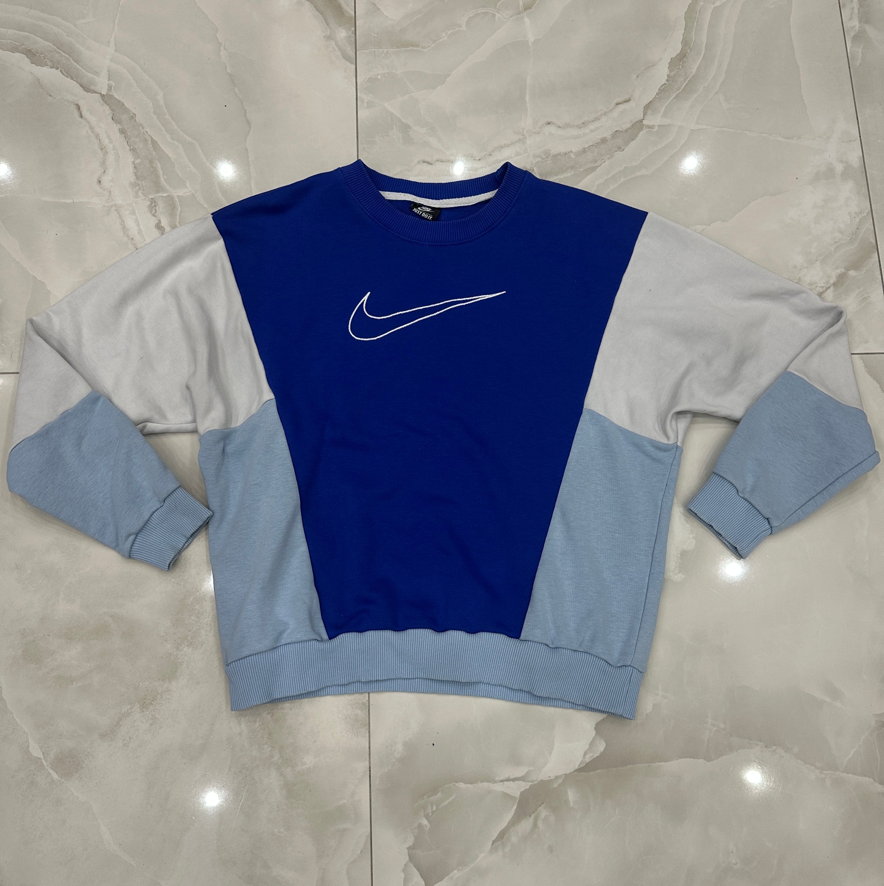 Felpa vintage blu e celeste