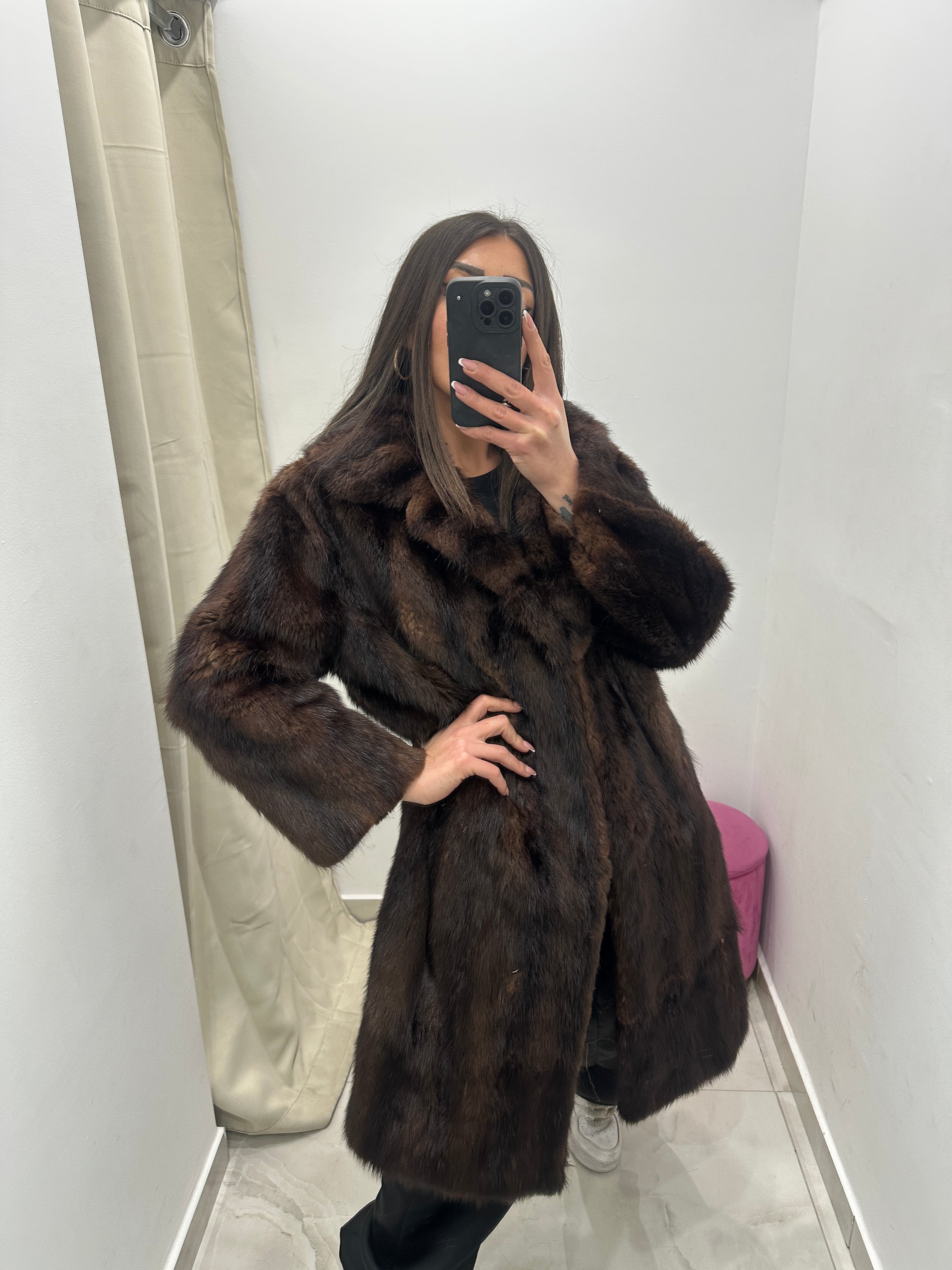 Pelliccia vera vintage marrone