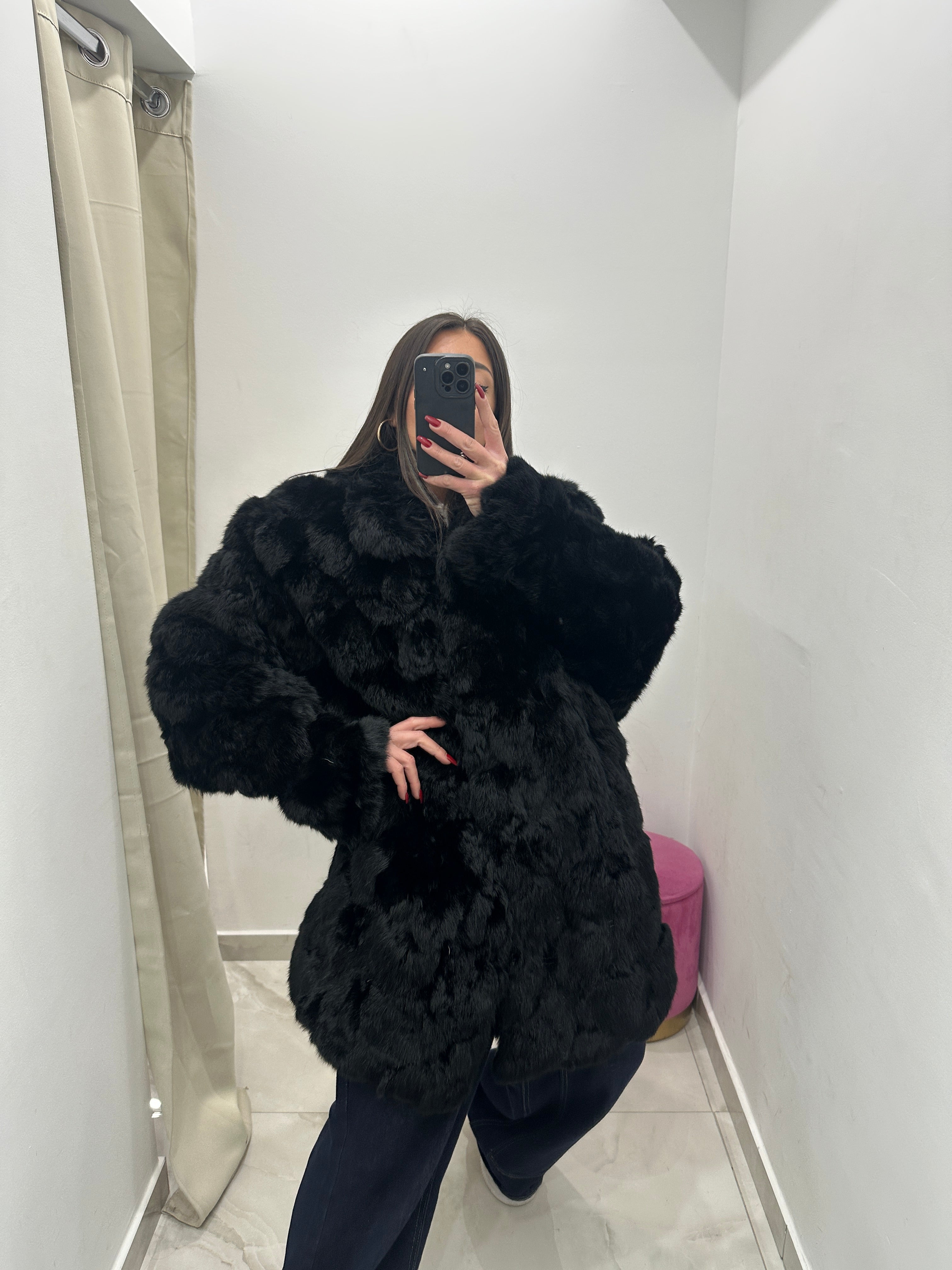 Pelliccia vera vintage nera