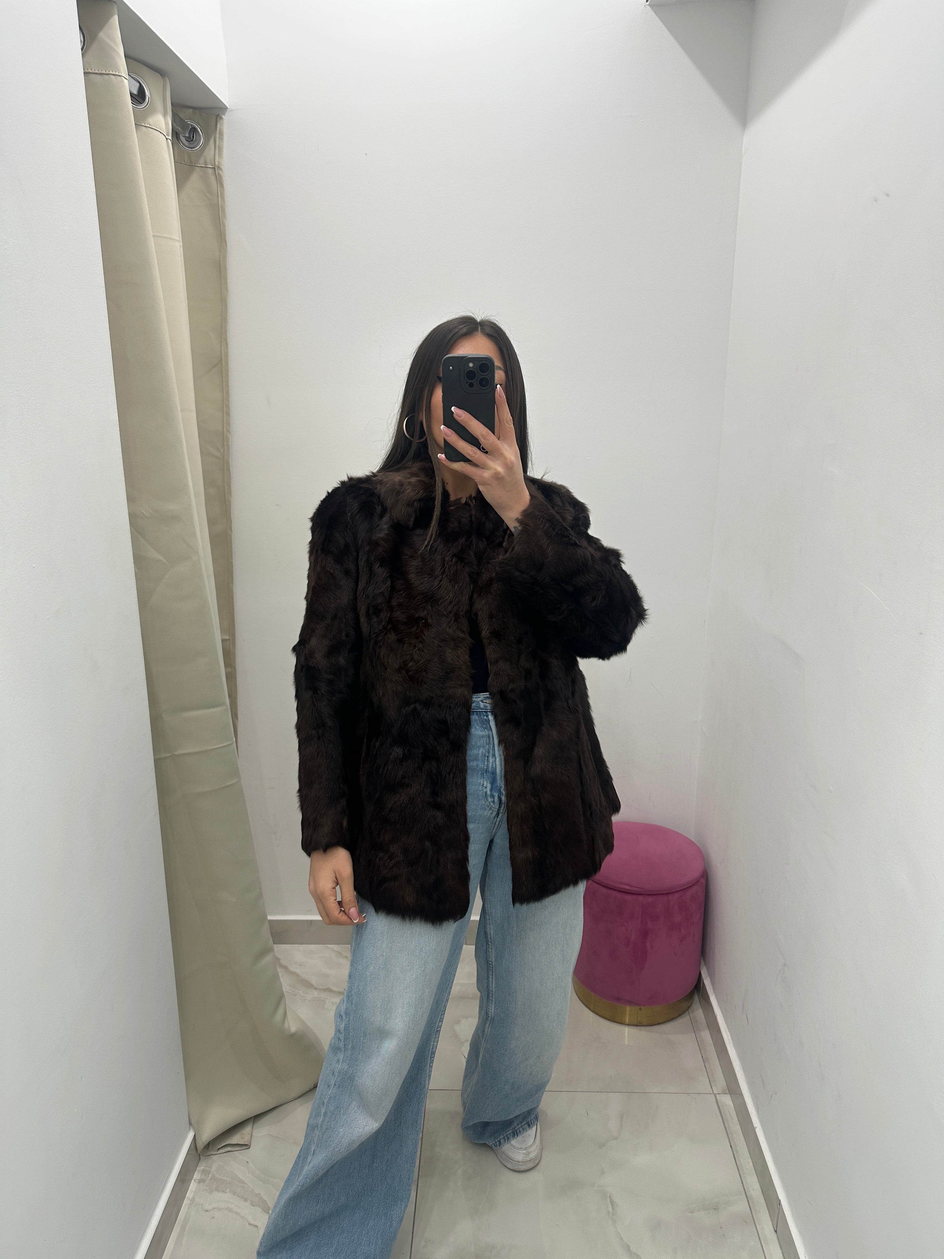 Pelliccia vera vintage in promo marrone