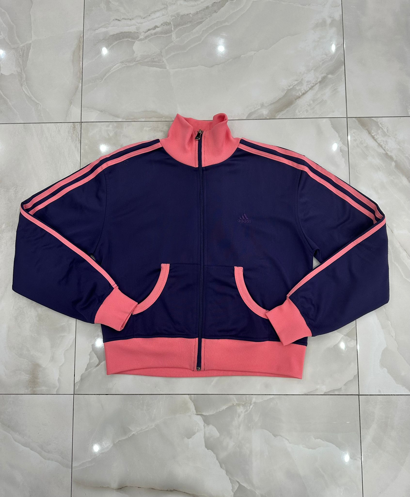 Felpa vintage viola e rosa con zip