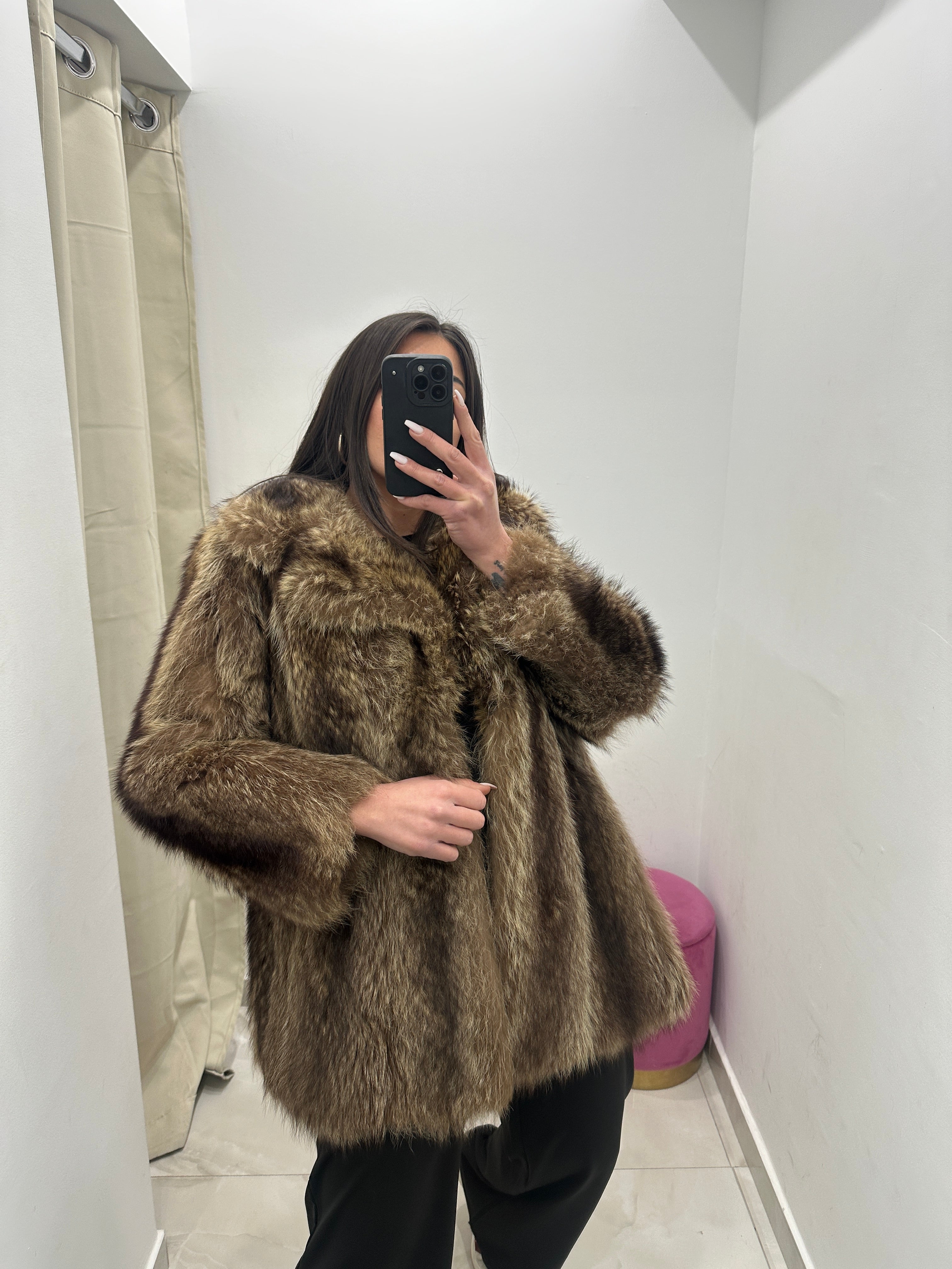 Pelliccia vera vintage marmot