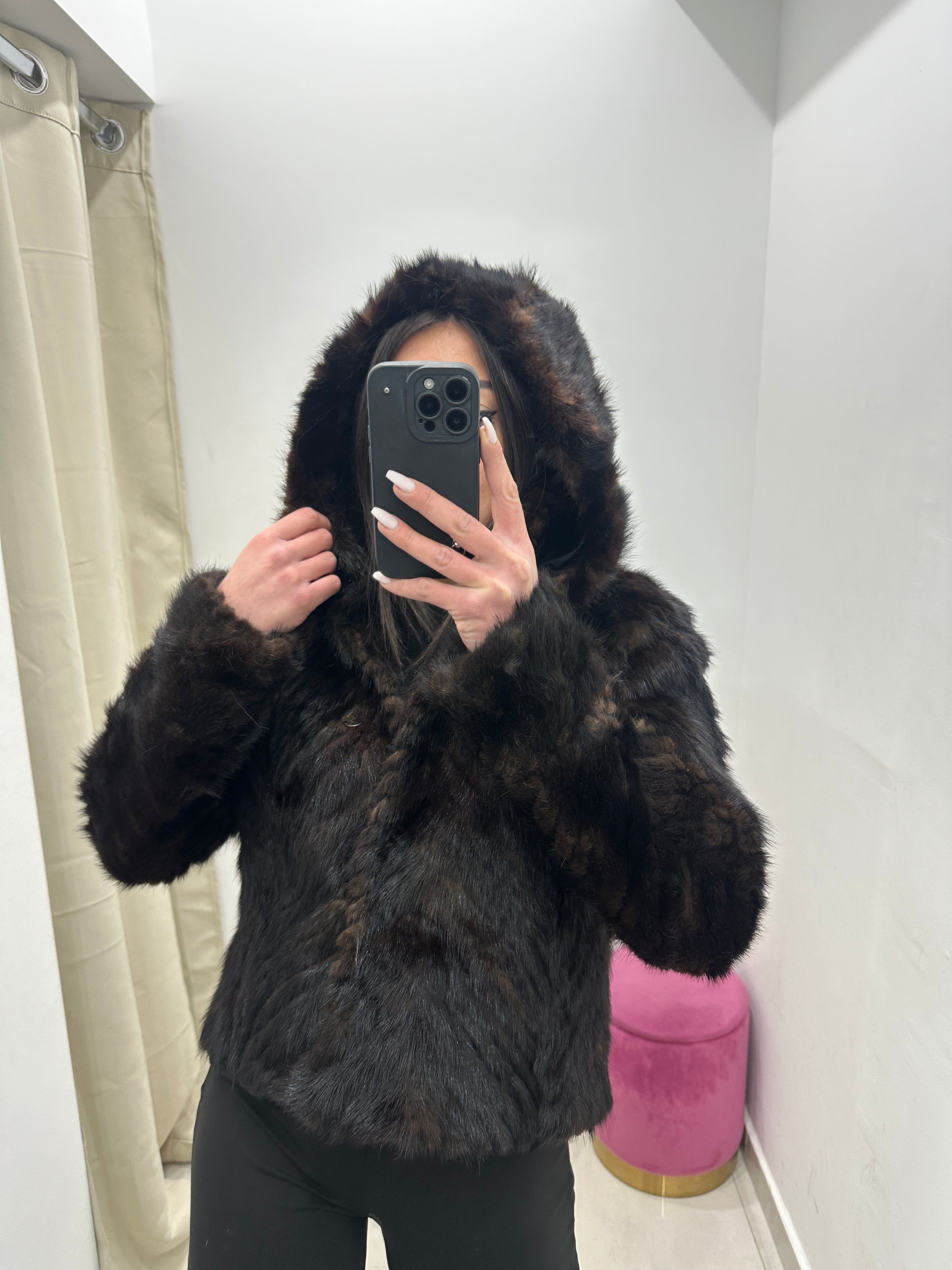 Pelliccia vera vintage marrone