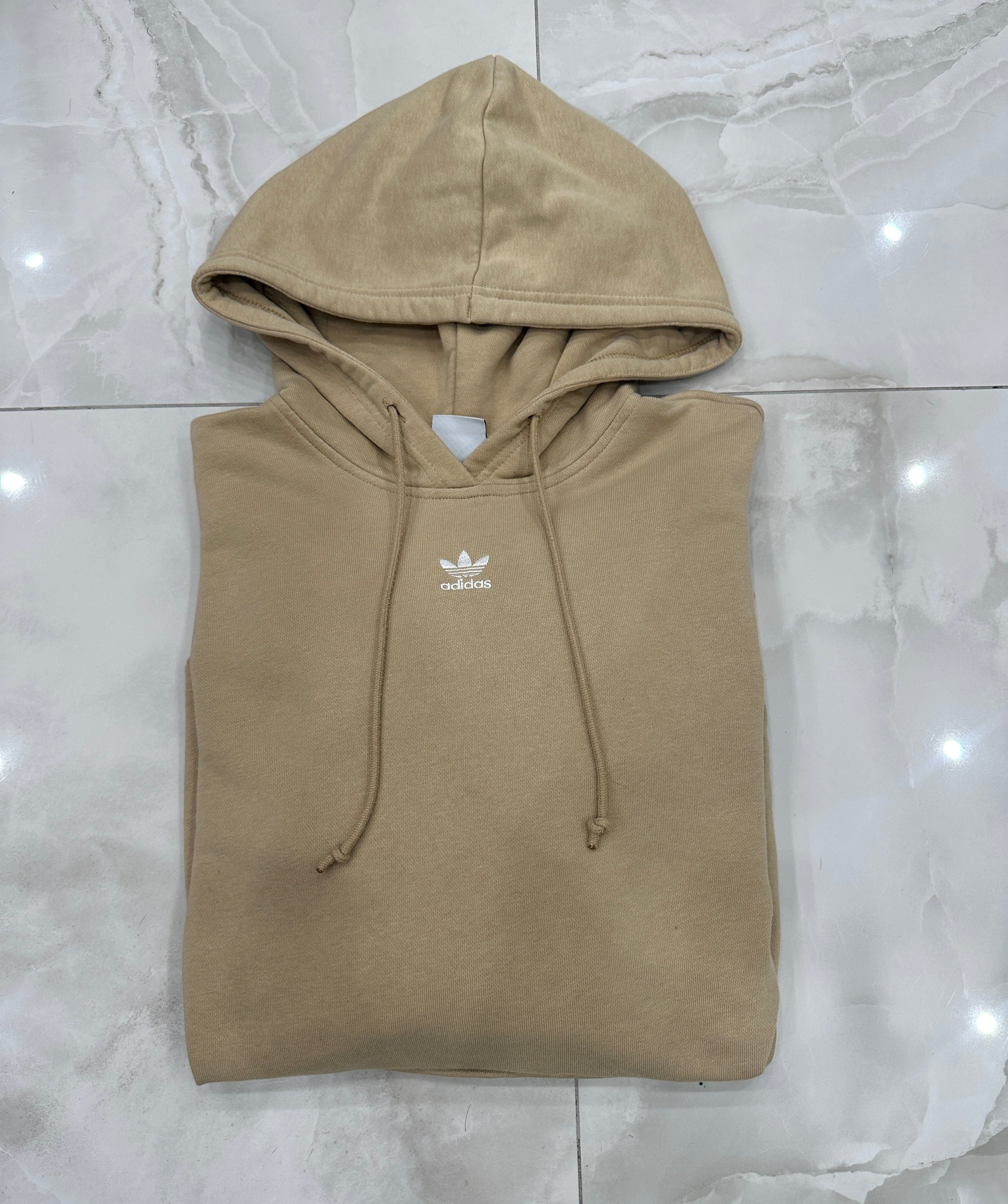 Felpa vintage beige con cappuccio